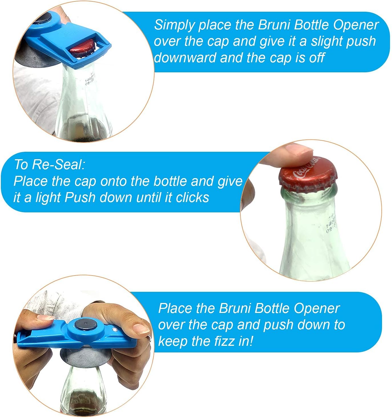 Bruni Multifunction Bottle Opener – Medicine Safety Cap Can Bottle Opener Easy to Use for Children, Weak Hands