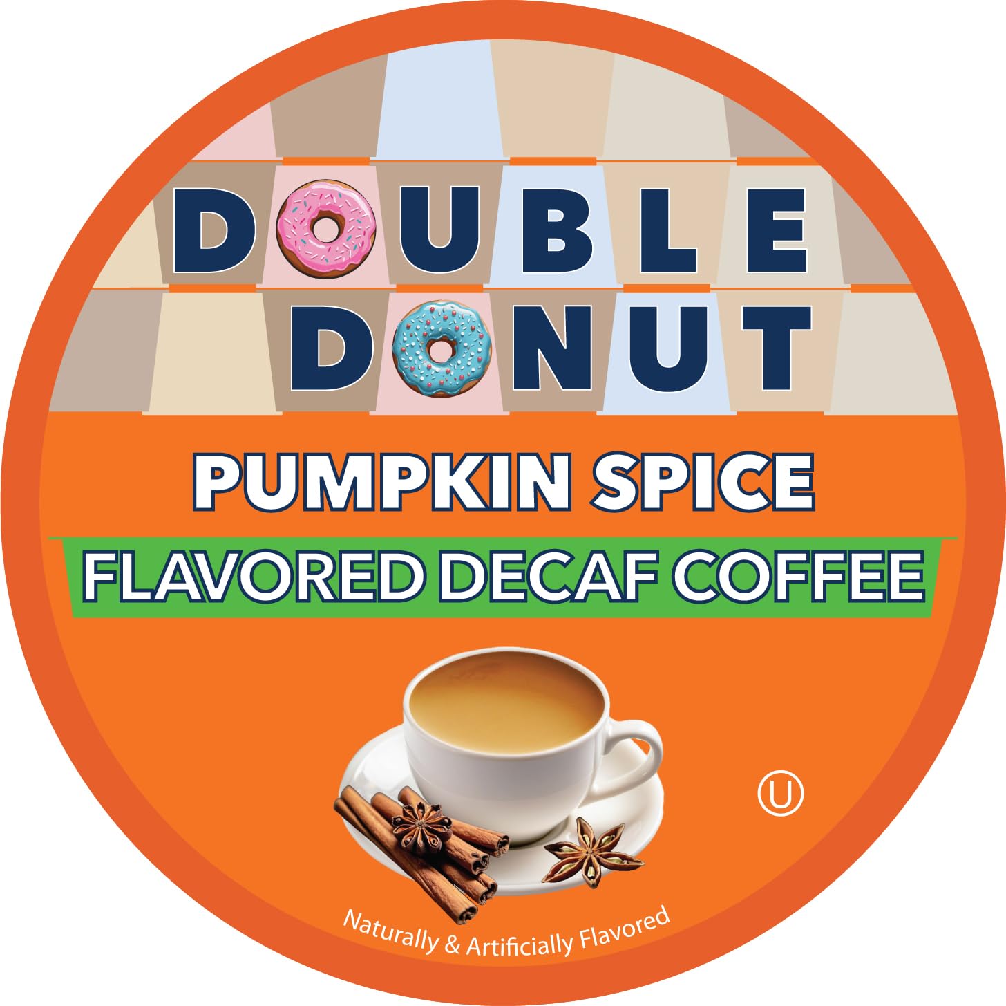 Double Donut Coffee Double Donut Medium Roast Decaf Coffee Pods, Classic, for Keurig K-Cup Machines, 24 Single-Serve Capsules per Box