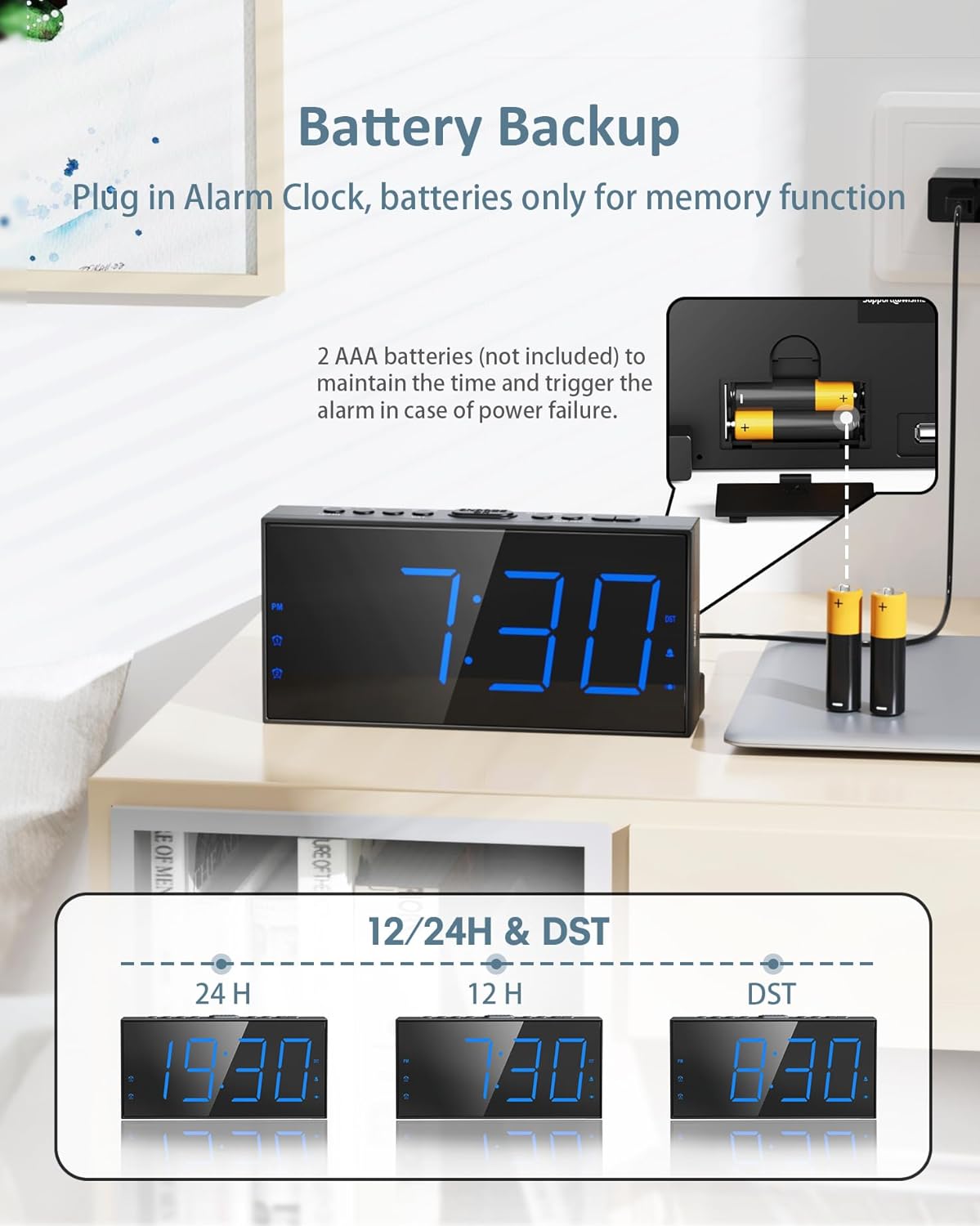 Alarm Clock with Bed Shaker, Vibrating Alarm Clock for Heavy Sleepers