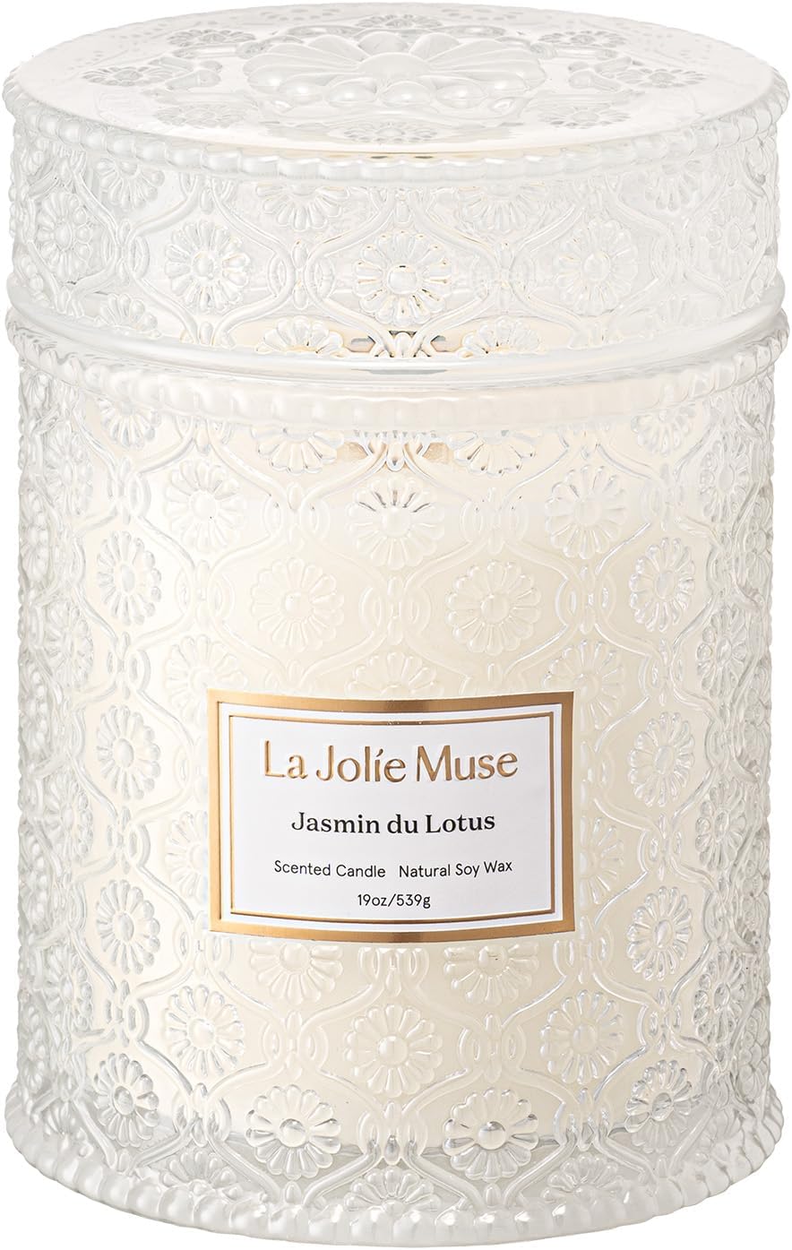 LA JOLIE MUSE Starlit Fir Pine Scented Candles for Home,19 oz Natural Soy