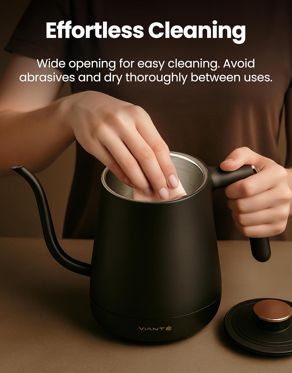 Viante Alba Electric Tea Kettle With Infuser, No Plastic, 1.5L