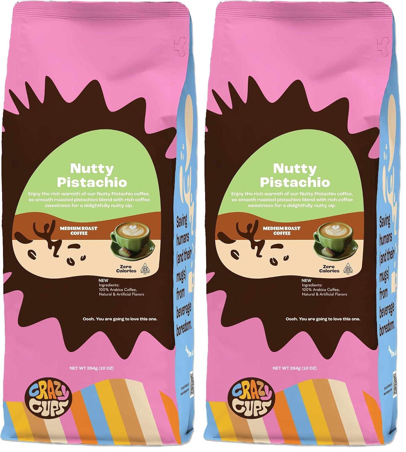 Crazy Cups Flavored Ground Coffee, Cinnamon French Toast, in 10 oz Bag, For Brewing Flavored Hot or Iced Coffee