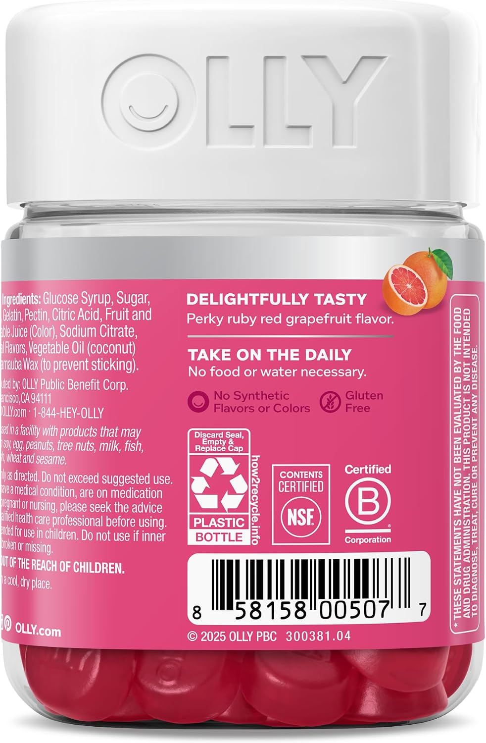 OLLY Hair Skin and Nails Gummies, Undeniable Beauty, Biotin - 60 Count
