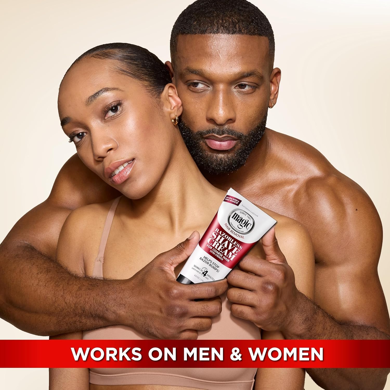 SoftSheen-Carson Magic Razorless Shaving Cream, Depilatory Hair Removal Cream for Body Hair, Extra Strength, Works in 4 Minutes for, 6 oz