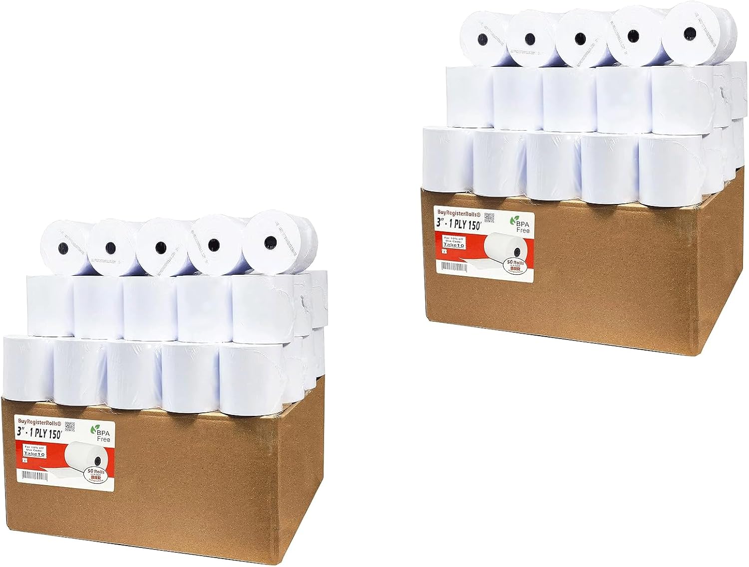 (50 Rolls) 3 1/8 x 230 Thermal Paper Receipt Rolls (55 GSM Premium Quality German Paper) Fits All POS Cash Registers BPA Free - BuyRegisterRolls