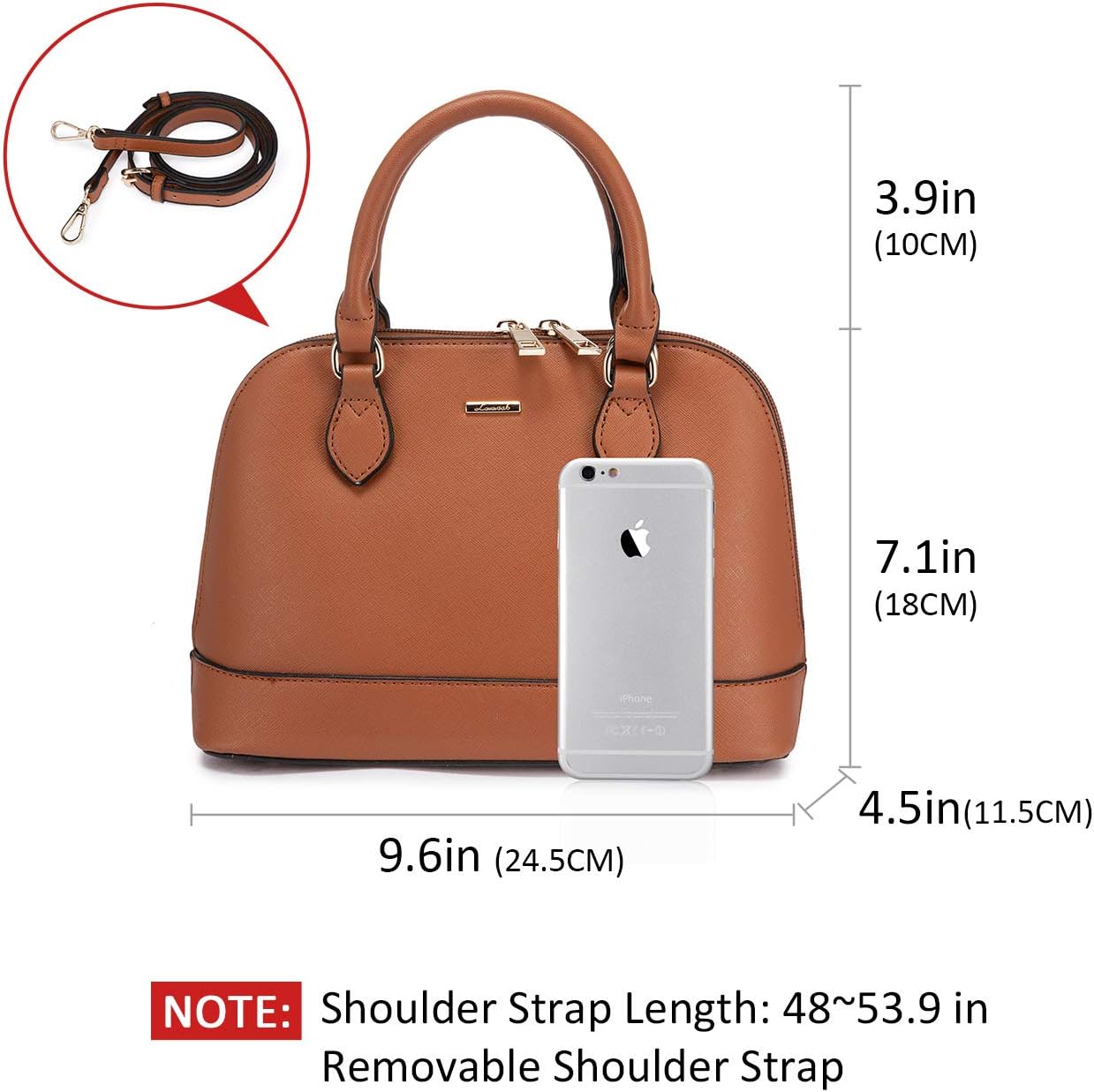 LOVEVOOK Purse for Women, Crossbody Dome Satchel Handbag with Double Zip