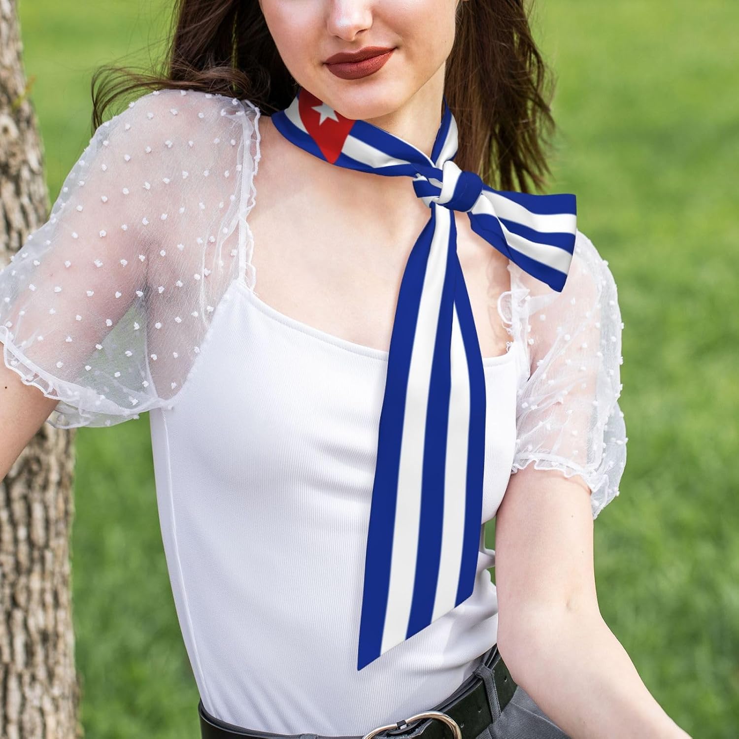 Country Flag Scarf For Women, Multi‑purpose Ribbon, Fashion Neck Hair Handbag Accessory, Versatile Bandana Headband