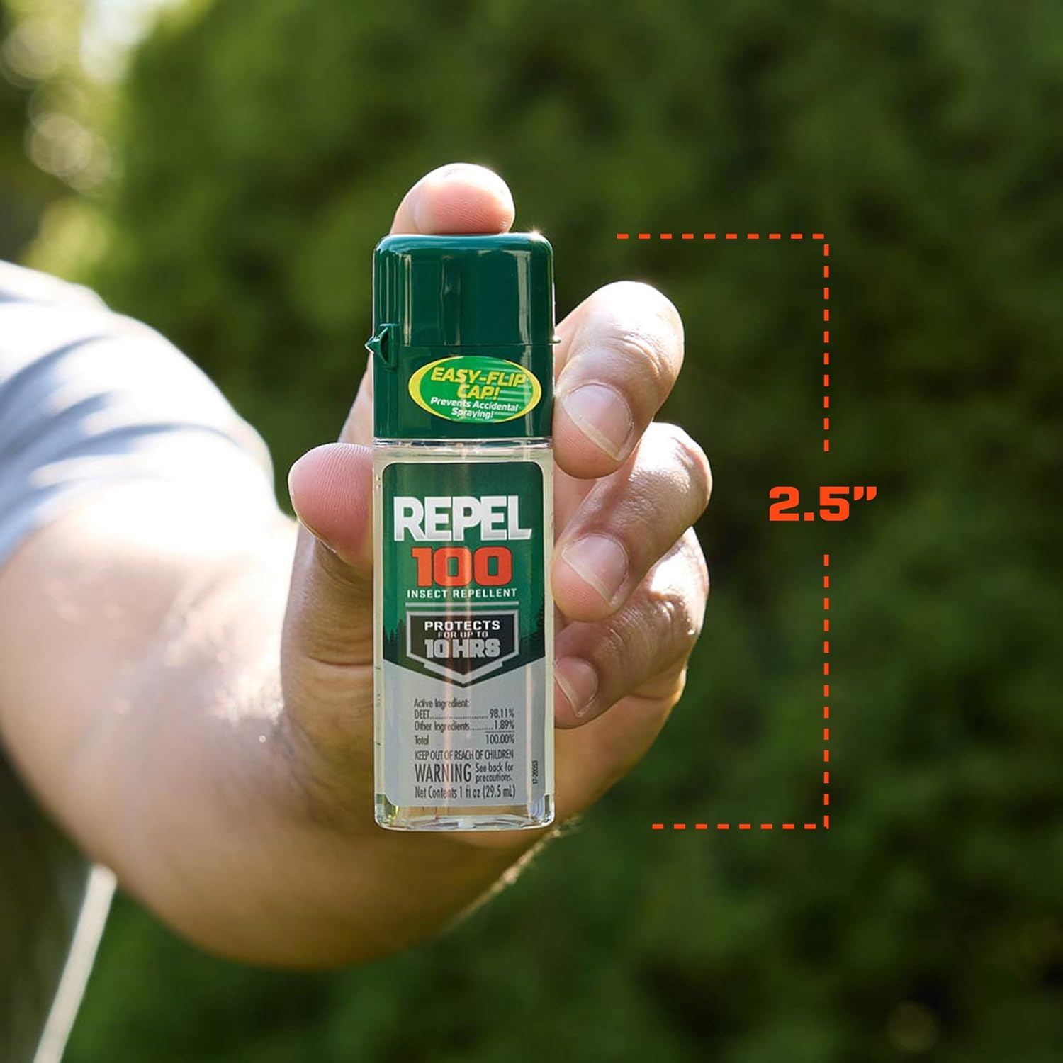 Repel 100 Insect Repellent, 1 Ounce, With DEET, 10-Hour Protection Long-Lasting Insect Repellent Travel Pump Spray Repels Mosquitoes, Ticks, Gnats, Biting Flies, Chiggers And Fleas