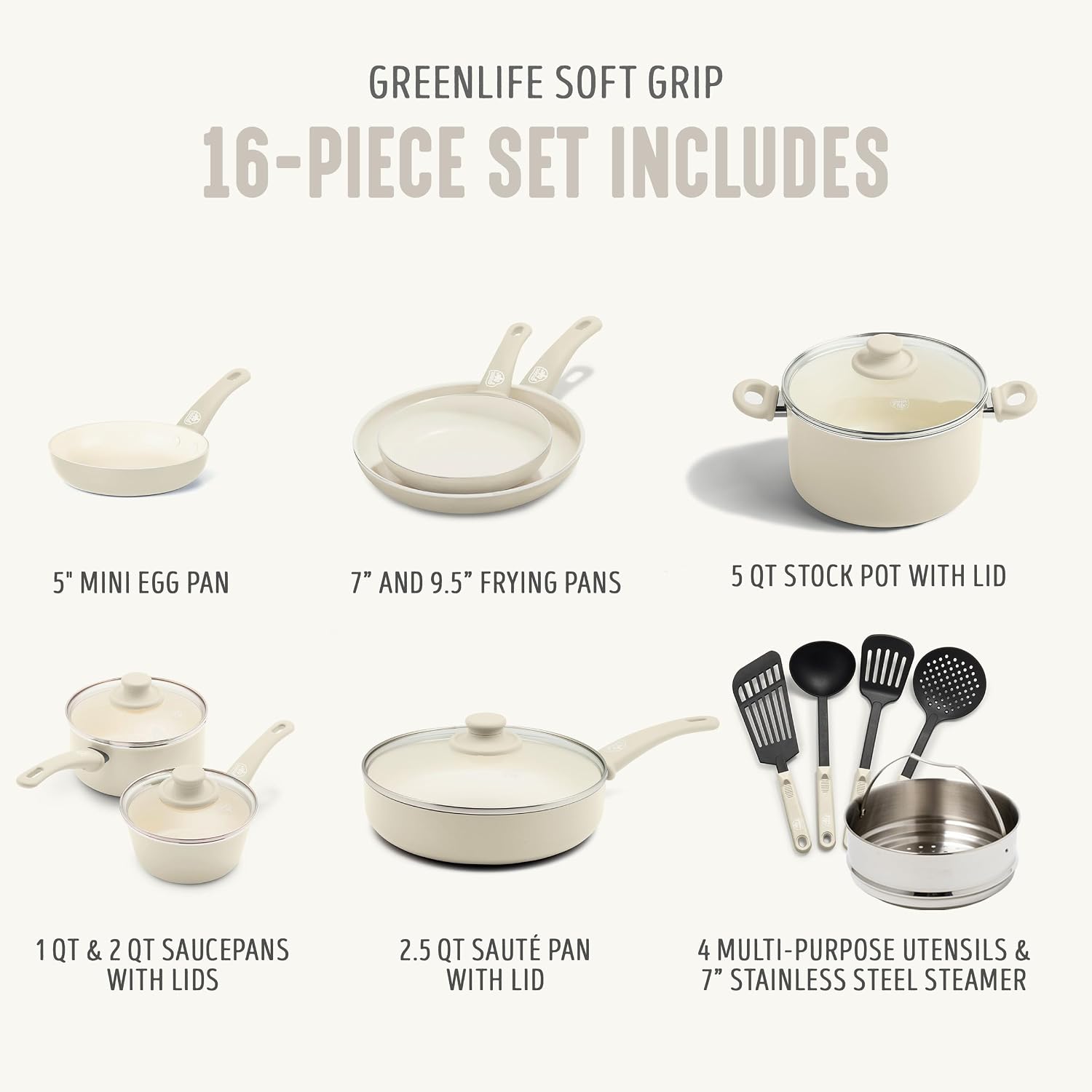 GreenLife 16 Piece Ceramic Nonstick Pots & Pans Cookware Set, Turquoise | PFAS-Free Ceramic Nonstick, Stockpot, Frying Pans, Saucepans, Sauté Pan, Stay-Cool Handles, Dishwasher & Oven Safe up to 350F