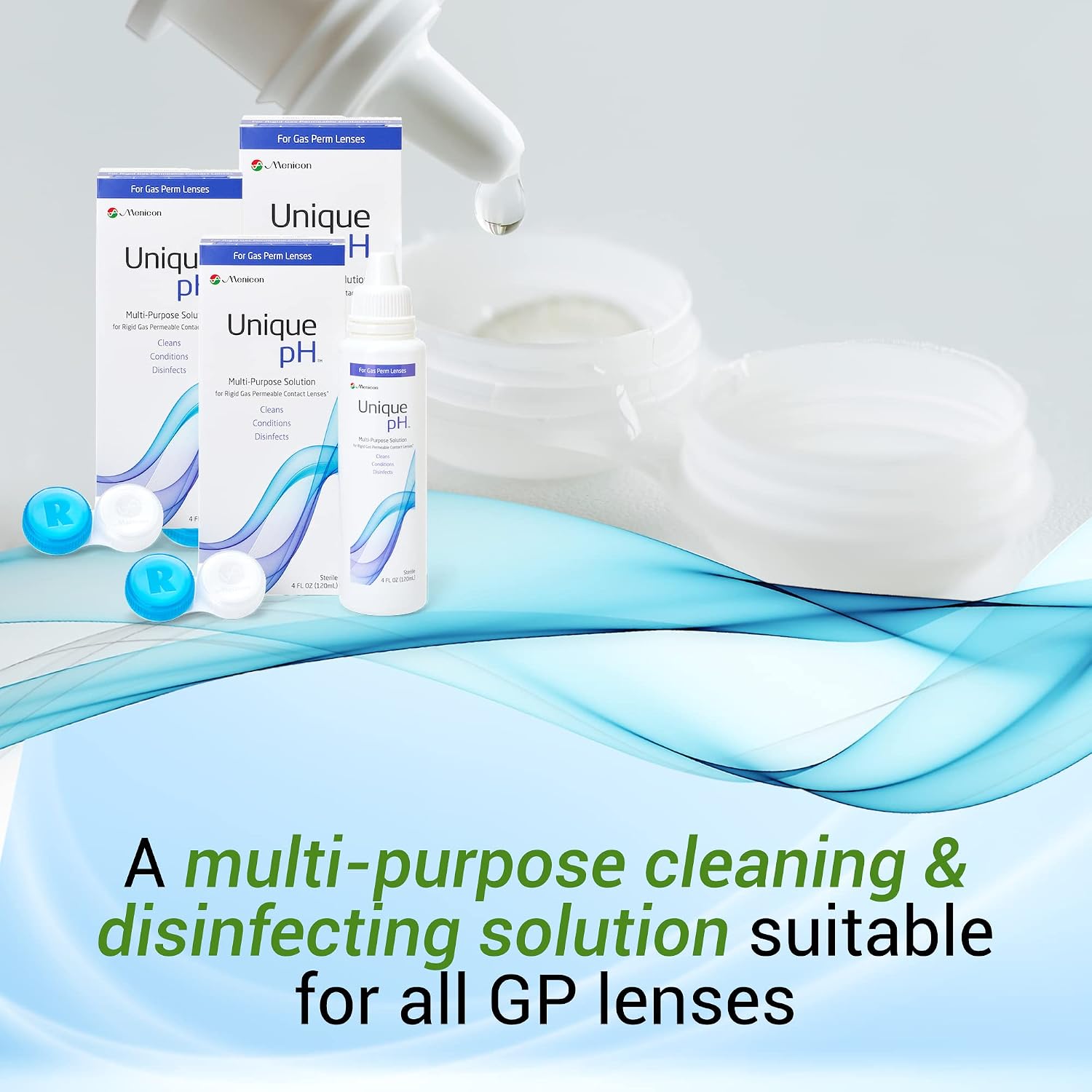 Menicon Unique pH Multipurpose Contact Lens Solution with Lens Case 4 fl oz