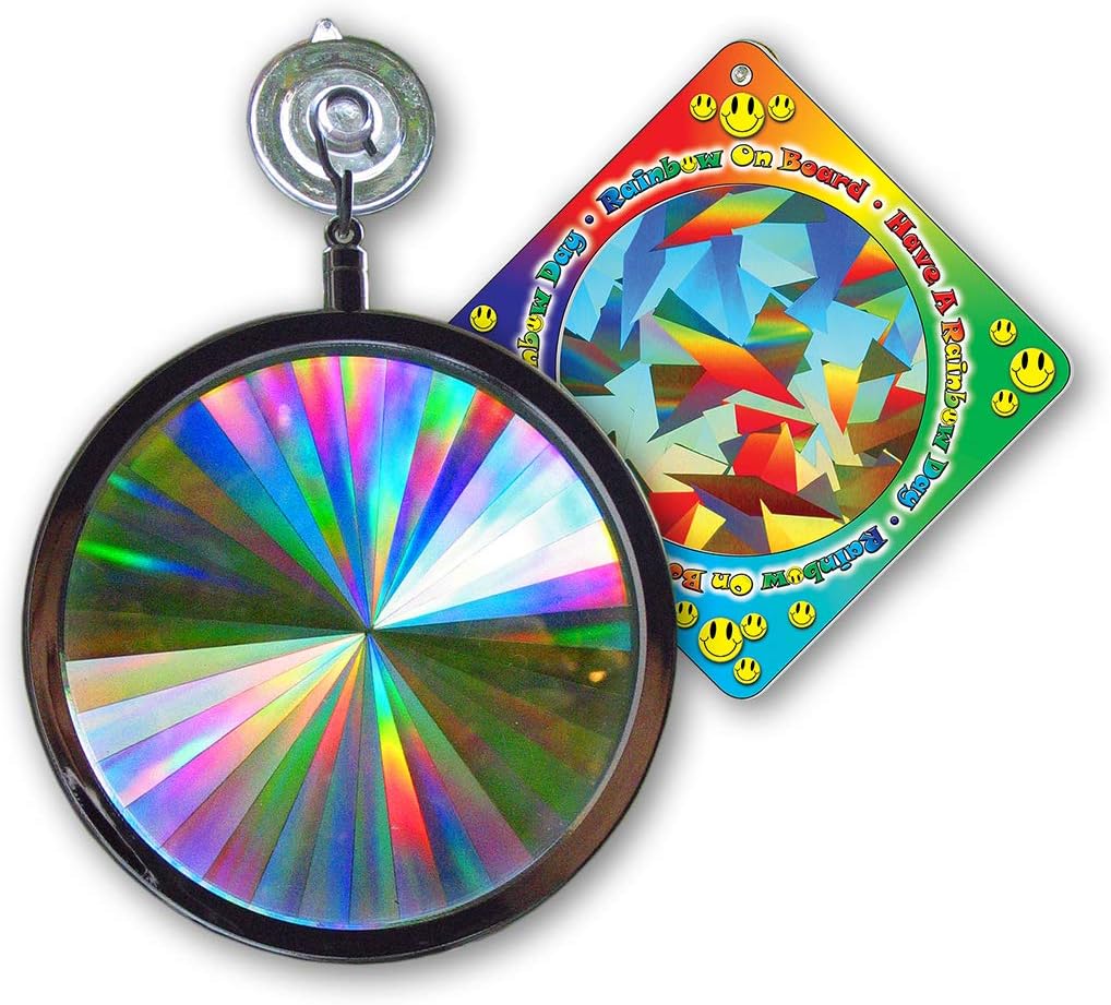 Rainbow Symphony- Rainbow Prism Suncatcher for Window, Crystal Pattern, Includes a Bonus Rainbow on Board Sun Catcher, Made in USA