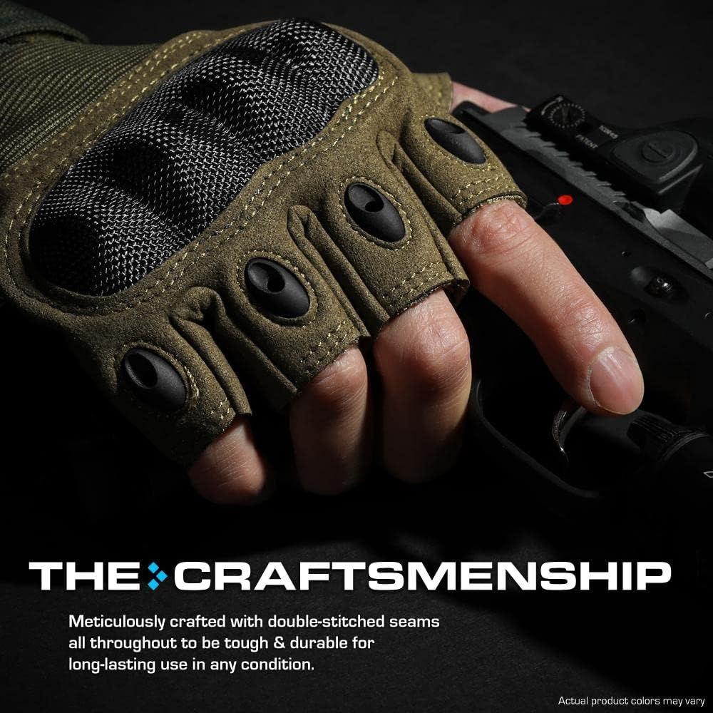 Glove Station Fingerless Knuckle Motorcycle Gloves, TACHK200
