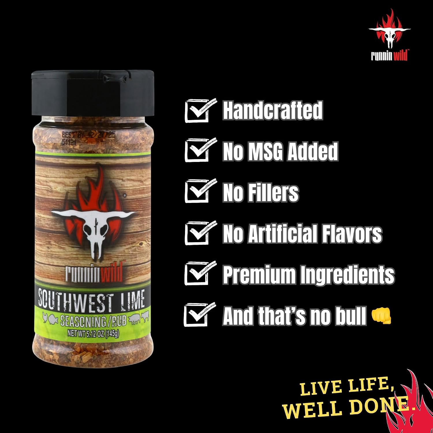 Gourmet Brisket Seasoning | Brisket Rub for Smoker or Grill | No Artificial Flavors | No MSG added | Runnin’ Wild Foods, 6.4 ounces