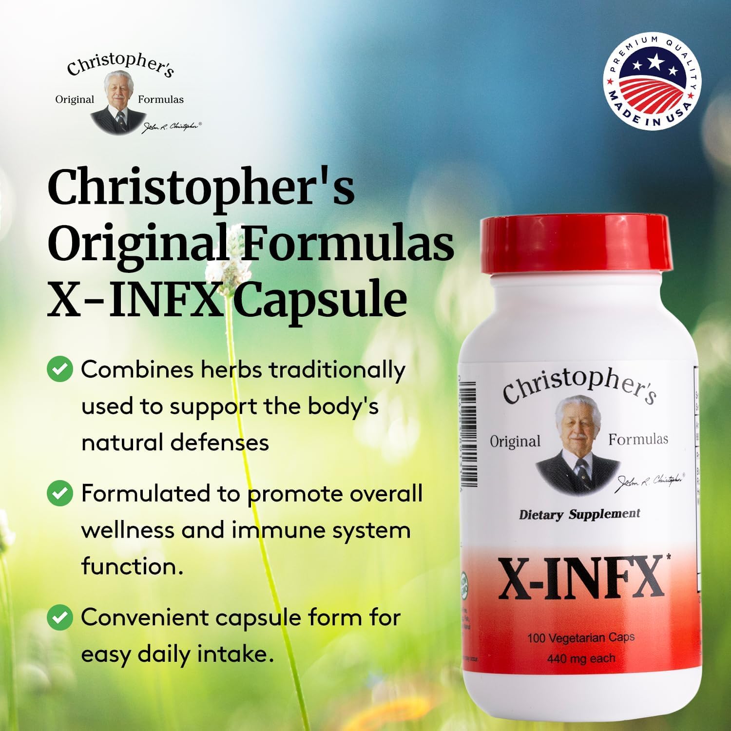 Christopher's Original Formulas X-INFX Formula, Natural Immune Support, 100 Caps