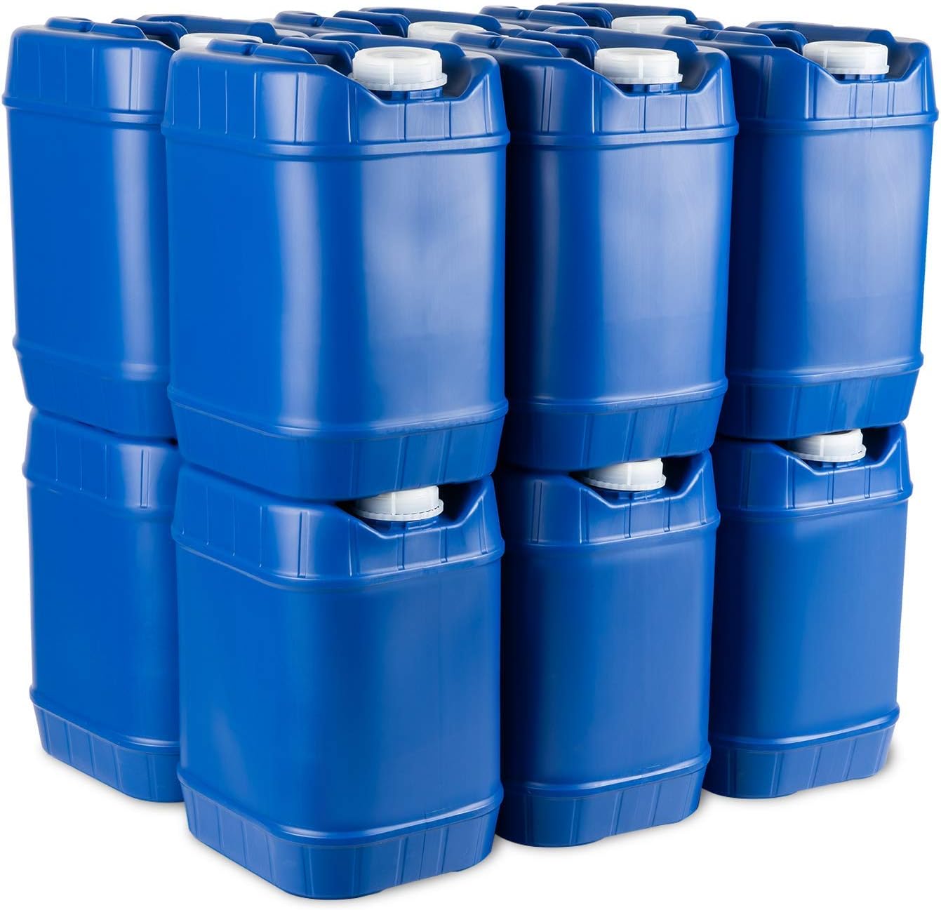 5-Gallon Stackable Water Storage Containers, Emergency Water Storage for Camping and Disaster Preparedness, 40 Gallons