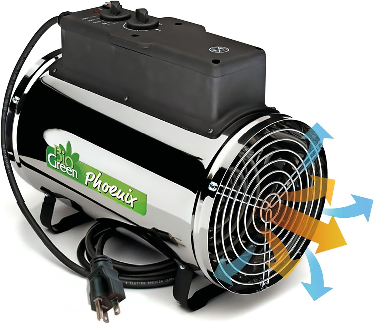 Bio Green PHX 2.8/US Phoenix Greenhouse Heater – 220-240V - 9553 BTU Stainless Steel – Electric Heating and Cooling System for Greenhouse, Shed