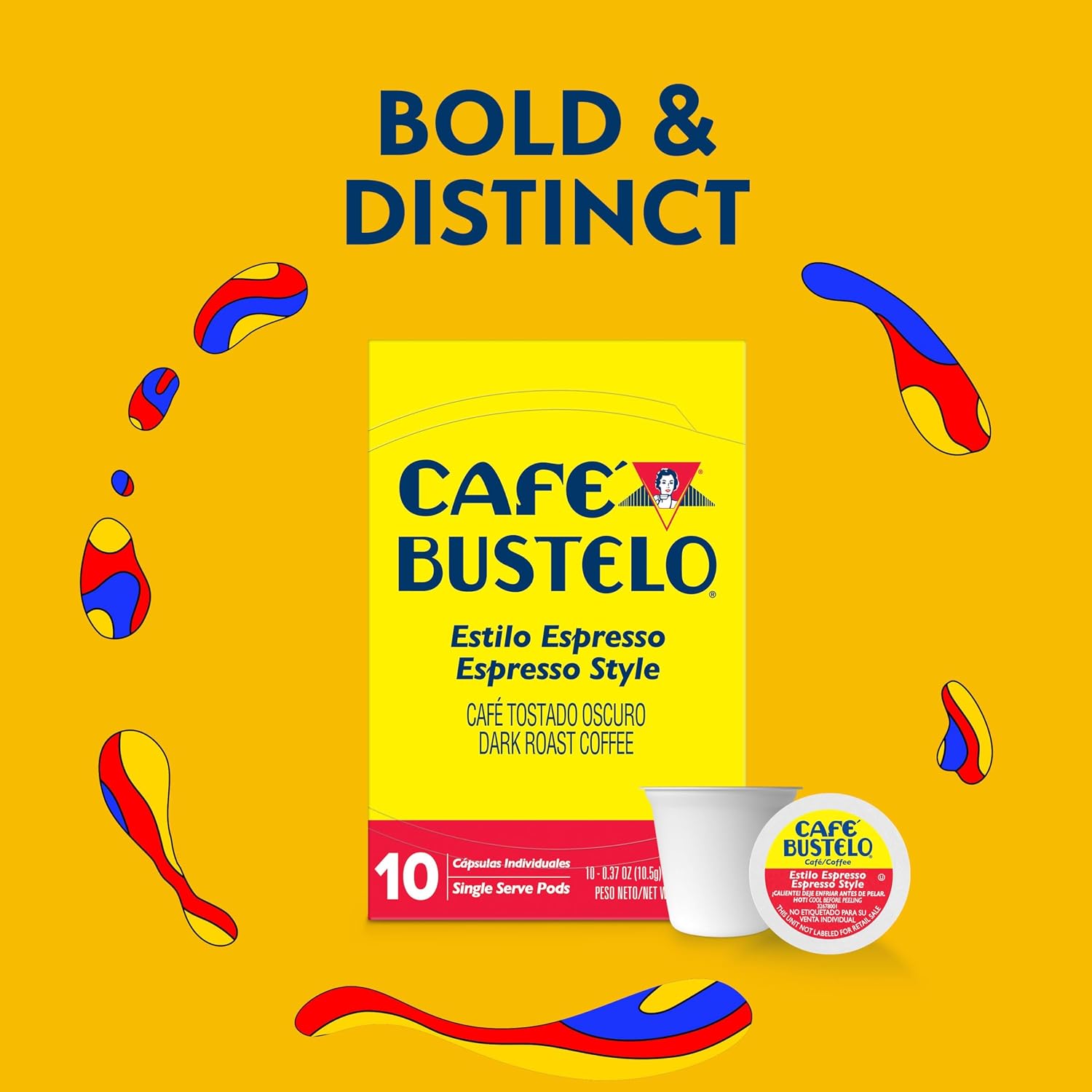 Café Bustelo Espresso Style Dark Roast, Single Serve Coffee Pods, 12 Count (Pack of 6)