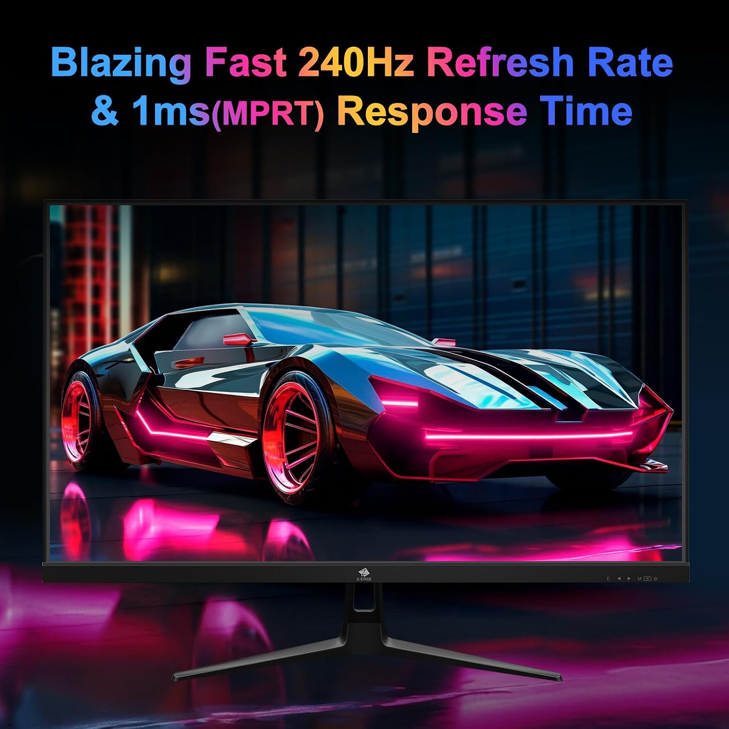 Z-Edge 34 inch WQHD 1440P Curved Gaming Monitor, 240Hz Computer Monitor | AG34P 1500R Frameless 21:9 Curved Screen, Height Adjustable, Office & Gaming, 1ms, Dual DP & HDMI, Metal Stand