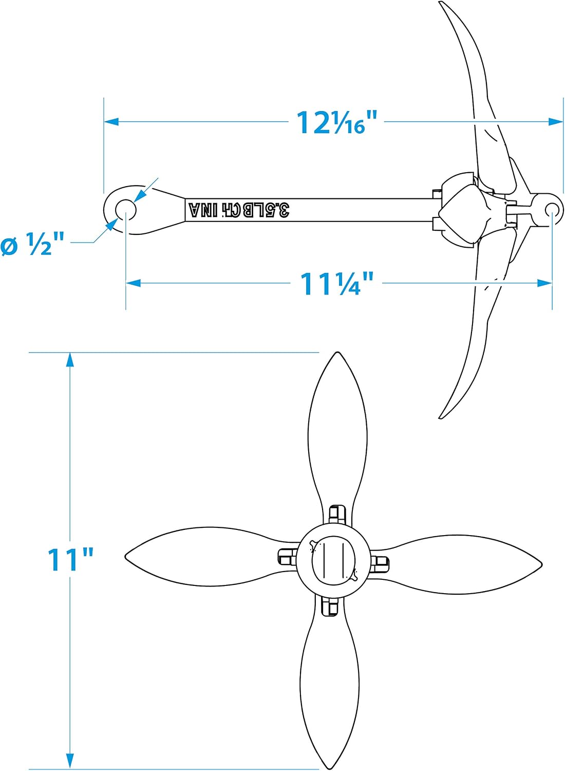 Seachoice Folding Grapnel Anchor – For Small Craft and Dinghies – Multiple Sizes