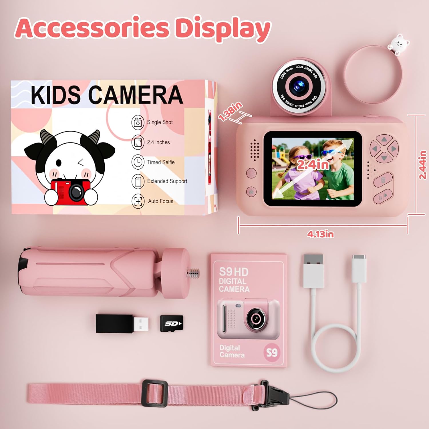 Makolle Camera for Kids, Portable Travel Camera for Childrens Age 3-8, Blue | Flip Up Lens, Drop Proof, With Tripod, Long Battery Life, SD Card Included, Birthday Gifts for Boys and Girls Age 3-12