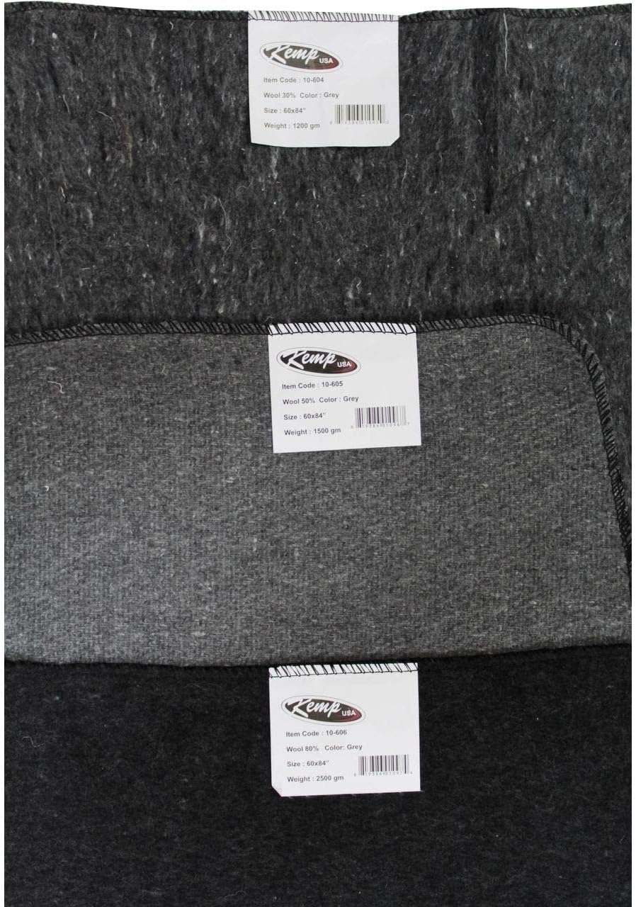 Kemp USA 80% Wool Multipurpose Blanket - Ideal for Camping Essentials, Disaster Relief, Military Use, Donations - Measures 60'' x 84''