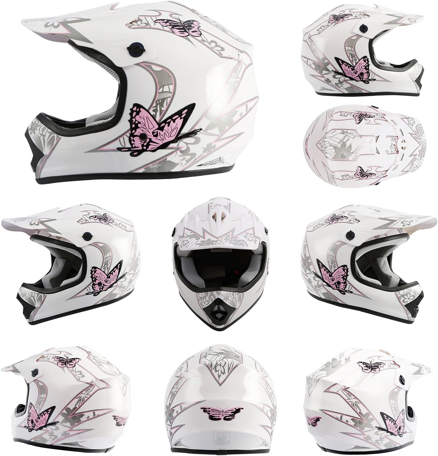TCMT Youth Dirt Bike Helmet DOT Certified - Kids Full Face Motocross ATV Helmet with Goggles, Gloves and Helmet Bag for Off-Road, BMX, MX, Street Riding