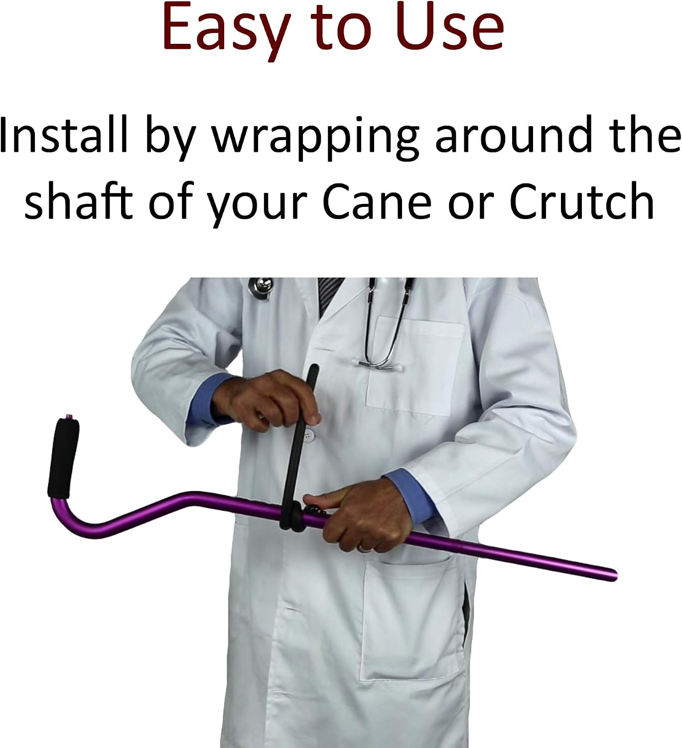 Crutcheze Cane Holder Clip for Walkers, Rollators & Wheelchairs, 3-Pack