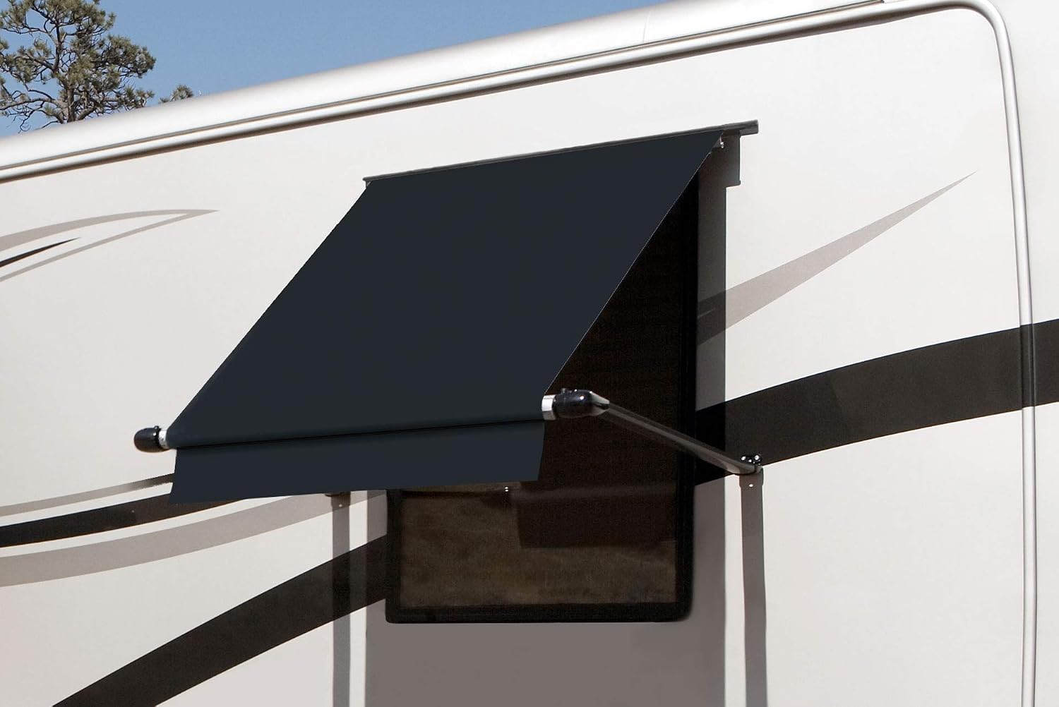 CAREFREE WG0604E4EB Simply Shade RV Window Awning-Black Vinyl-6' (72")