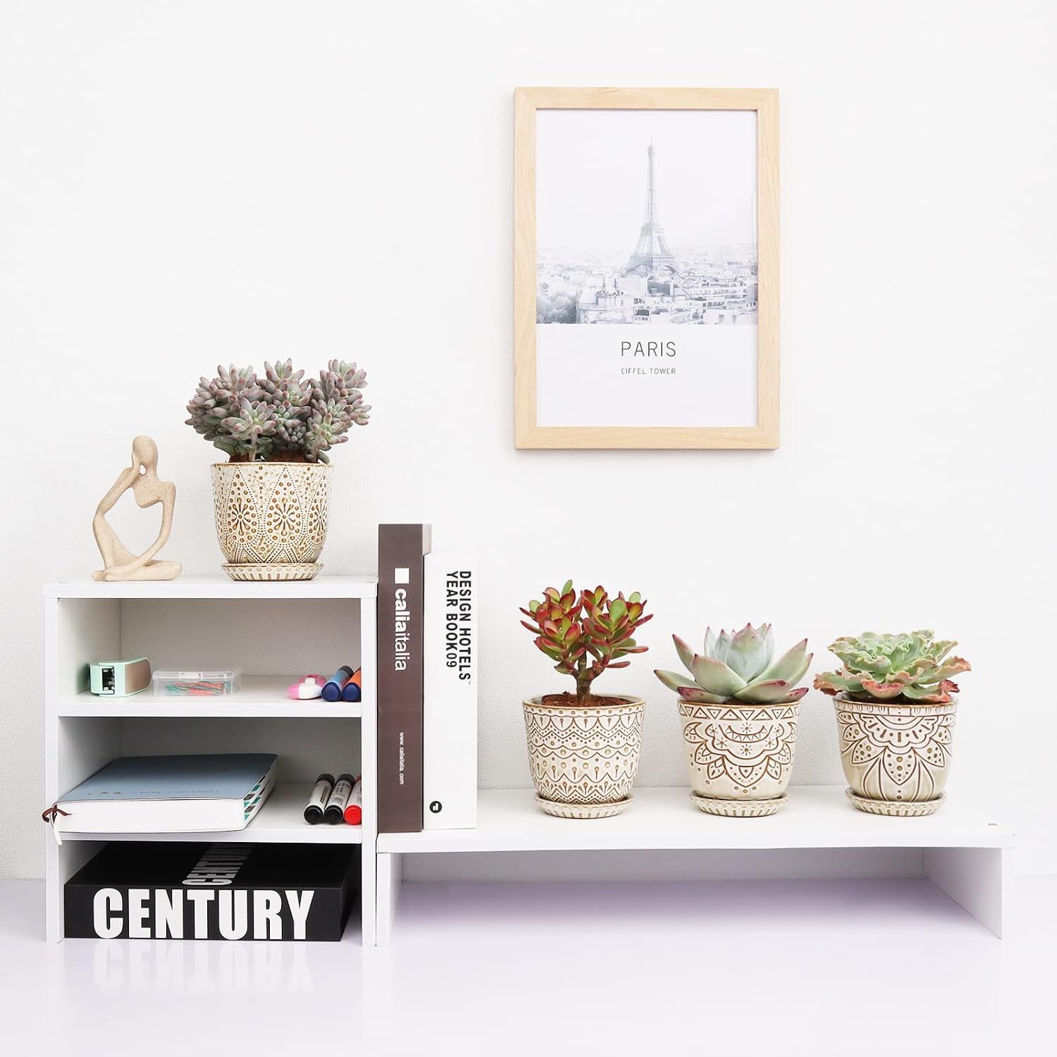 Gepege Ceramic Plant Pots, 6 Inch Indoor Planters with Drainage & Saucers