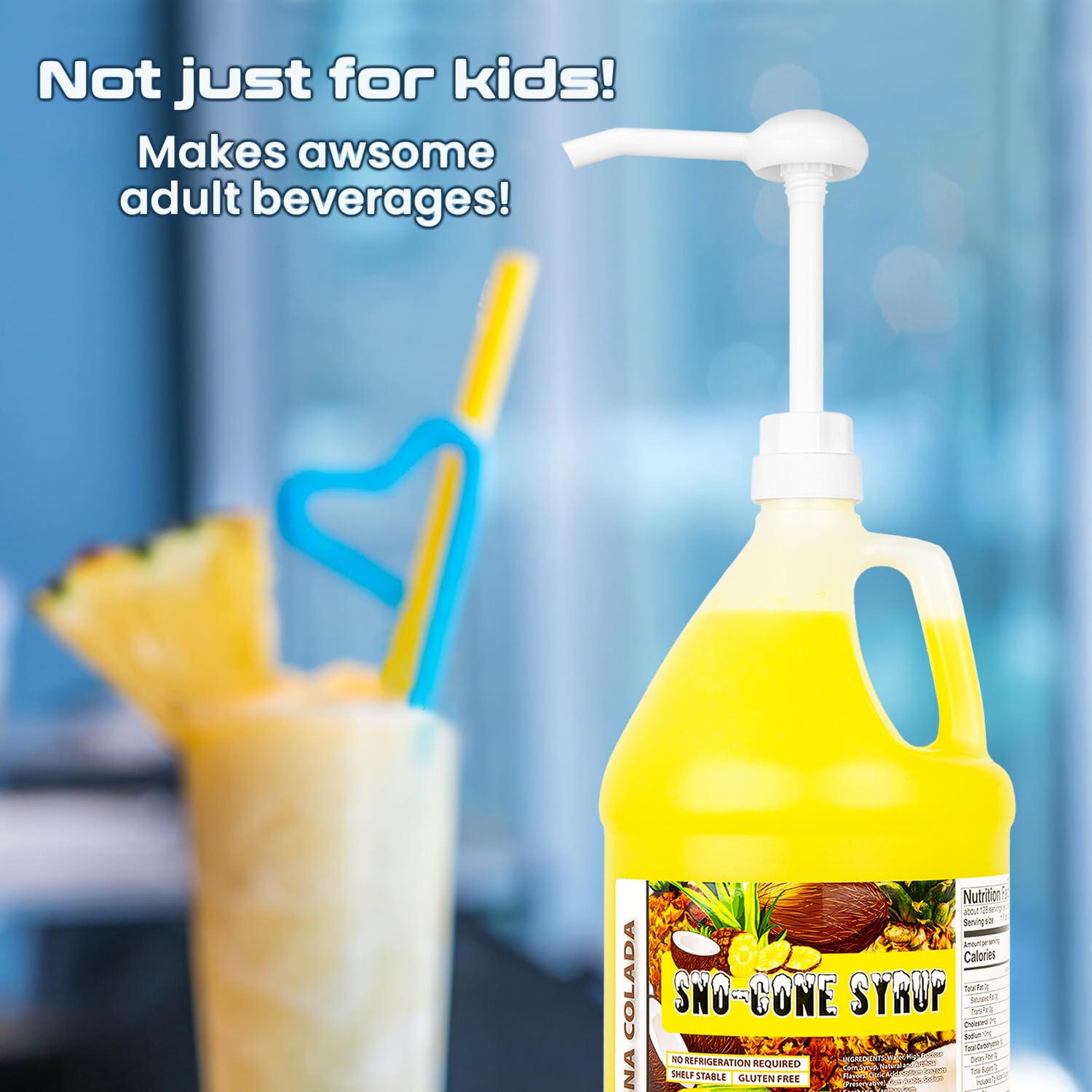 Mix & Match Sno-Cone Syrup with Pumps Loads Of Flavors (Four Gallons)