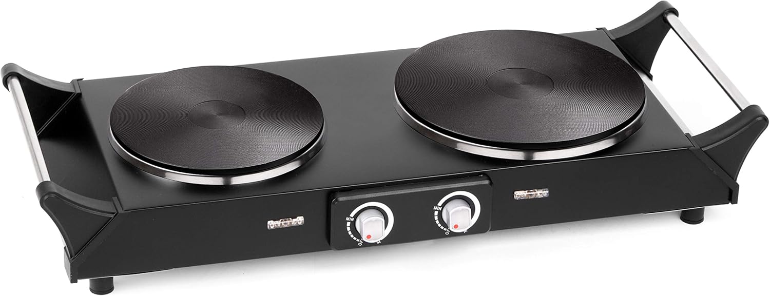 Hot Plate, Techwood Electric Stove for Cooking, 1500W Countertop Single Burner with Adjustable Temperature and Handles