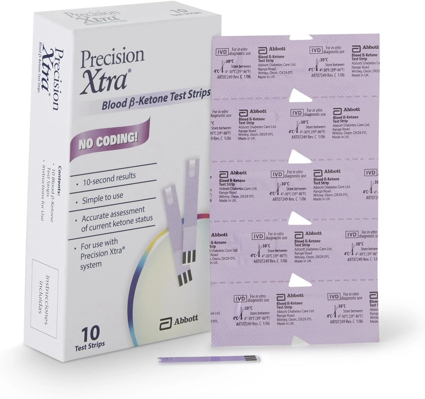 Precision Xtra End/Top Fill Blood Ketone Strip