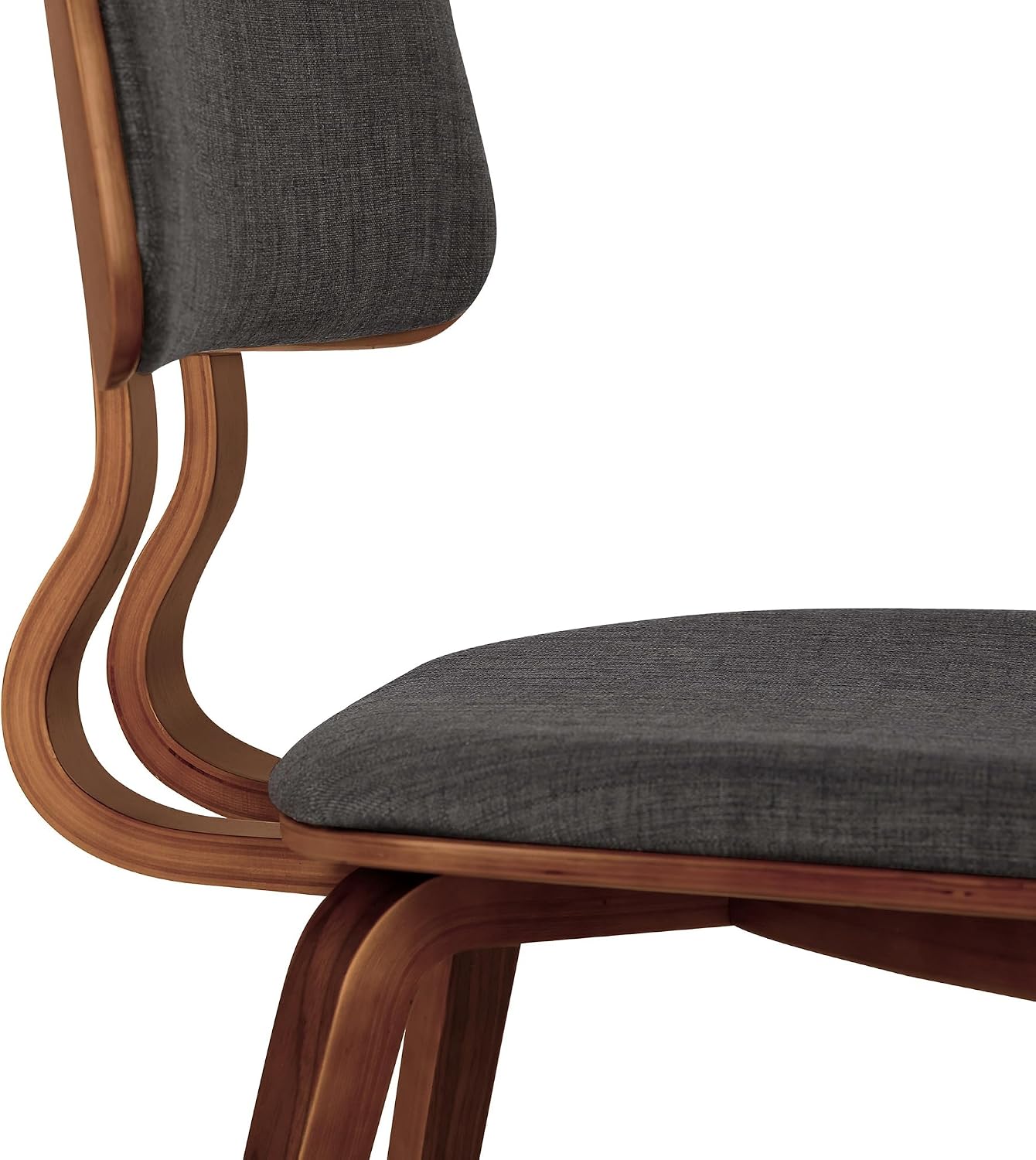 Armen Living Jaguar Dining Chair in Charcoal Fabric and Walnut Wood Finish,Charcoal/Walnut Finish 20D x 18W x 29H in
