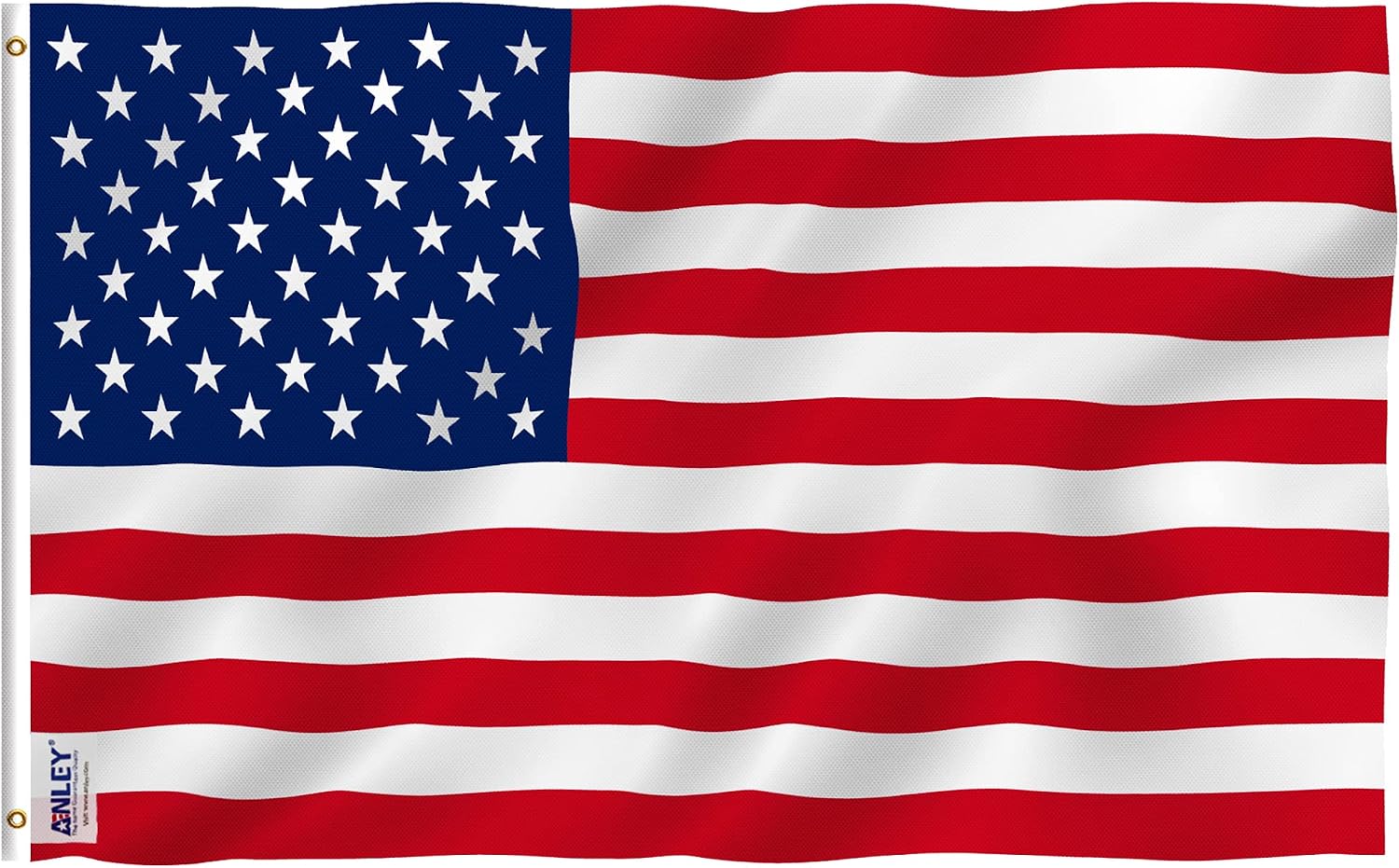 ANLEY Fly Breeze American National Flag 4x6 Foot Polyester - Vivid Color and Fade proof - Canvas Header and Brass Grommets - Banner Flags 4 X 6 Ft