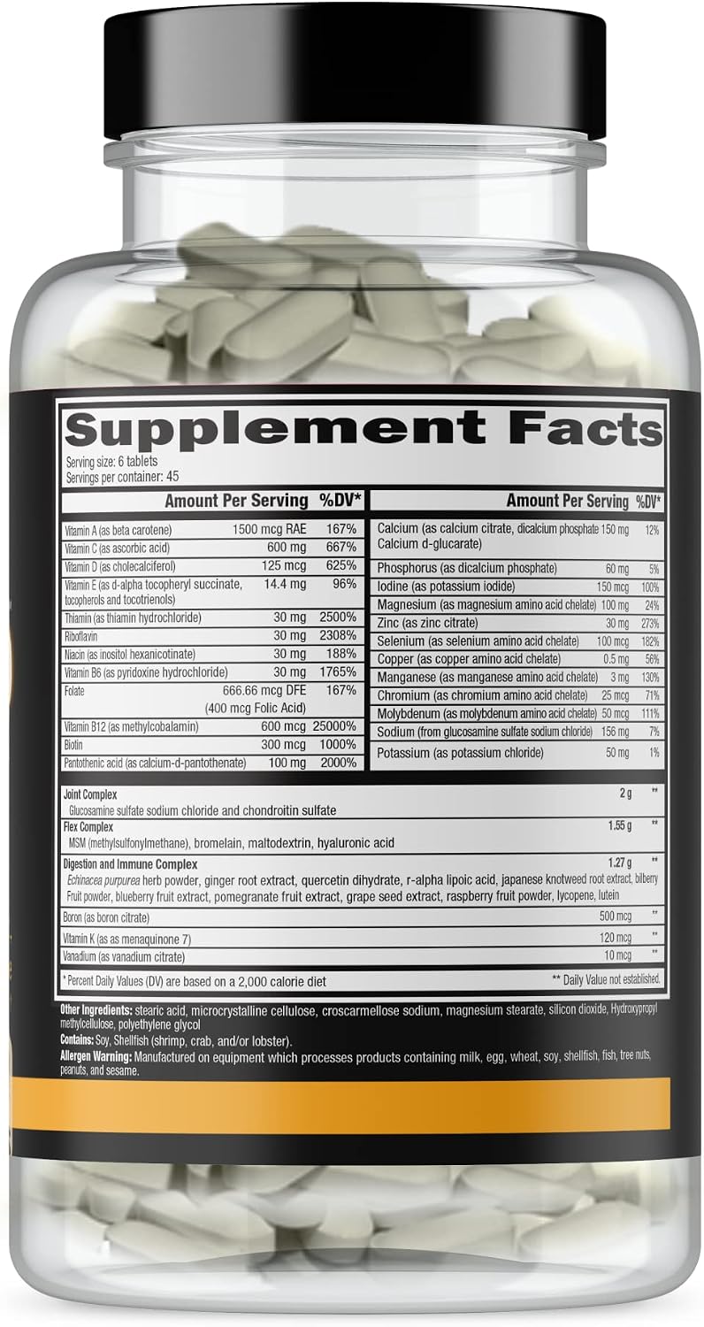 CONTROLLED LABS Orange Triad, Multivitamin/Joint/Digestion/Immune, 45 Serv | Daily Supplement, Vitamin A, B6, B12, C, D, Iron Free Sports Vitamin, Supports Joints, Digestion, Immune Function, Magnesium