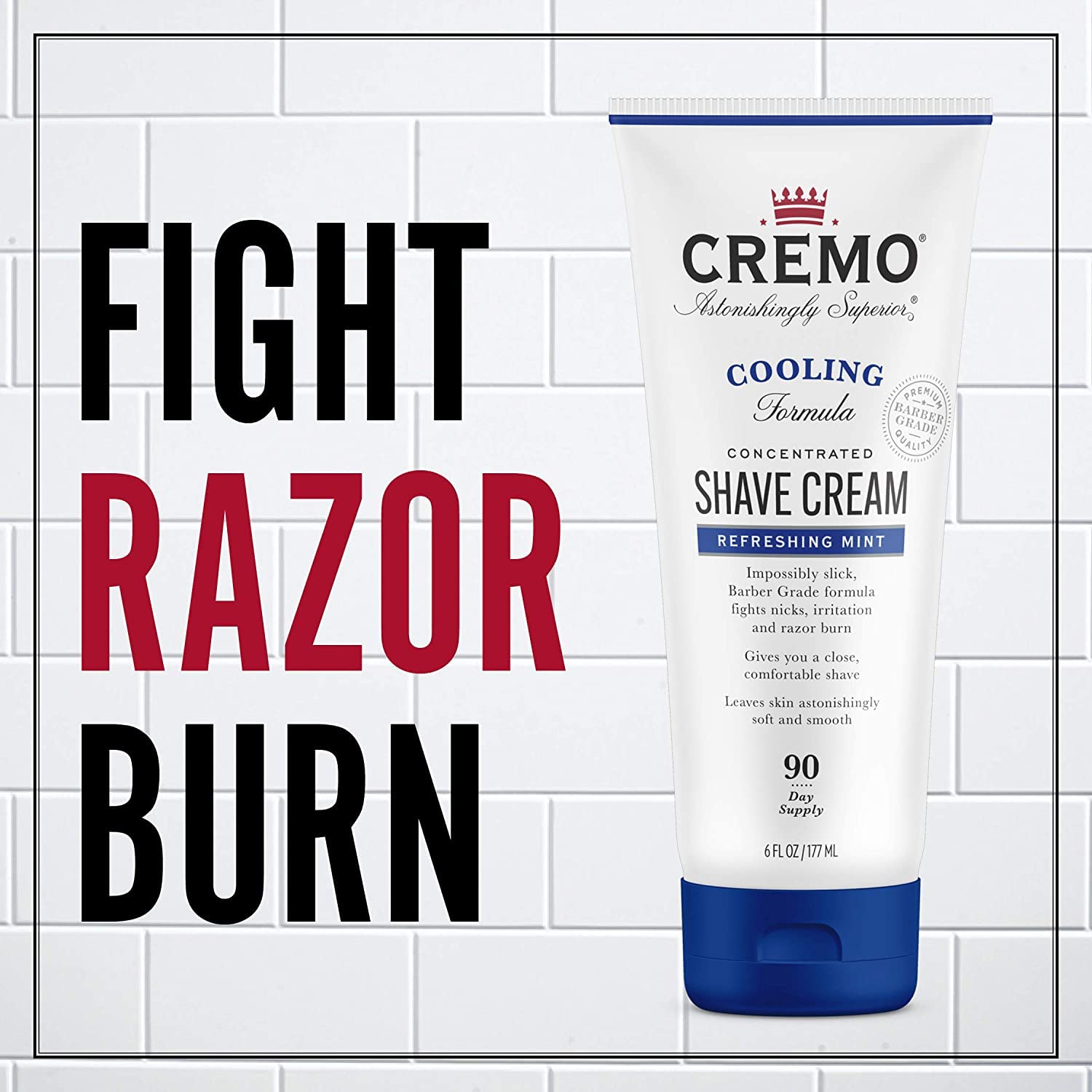Cremo Original Shave Cream, Astonishingly Superior Ultra-Slick Shaving Cream for Men, Fights Nicks, Cuts and Razor Burn, 6 Fl Oz