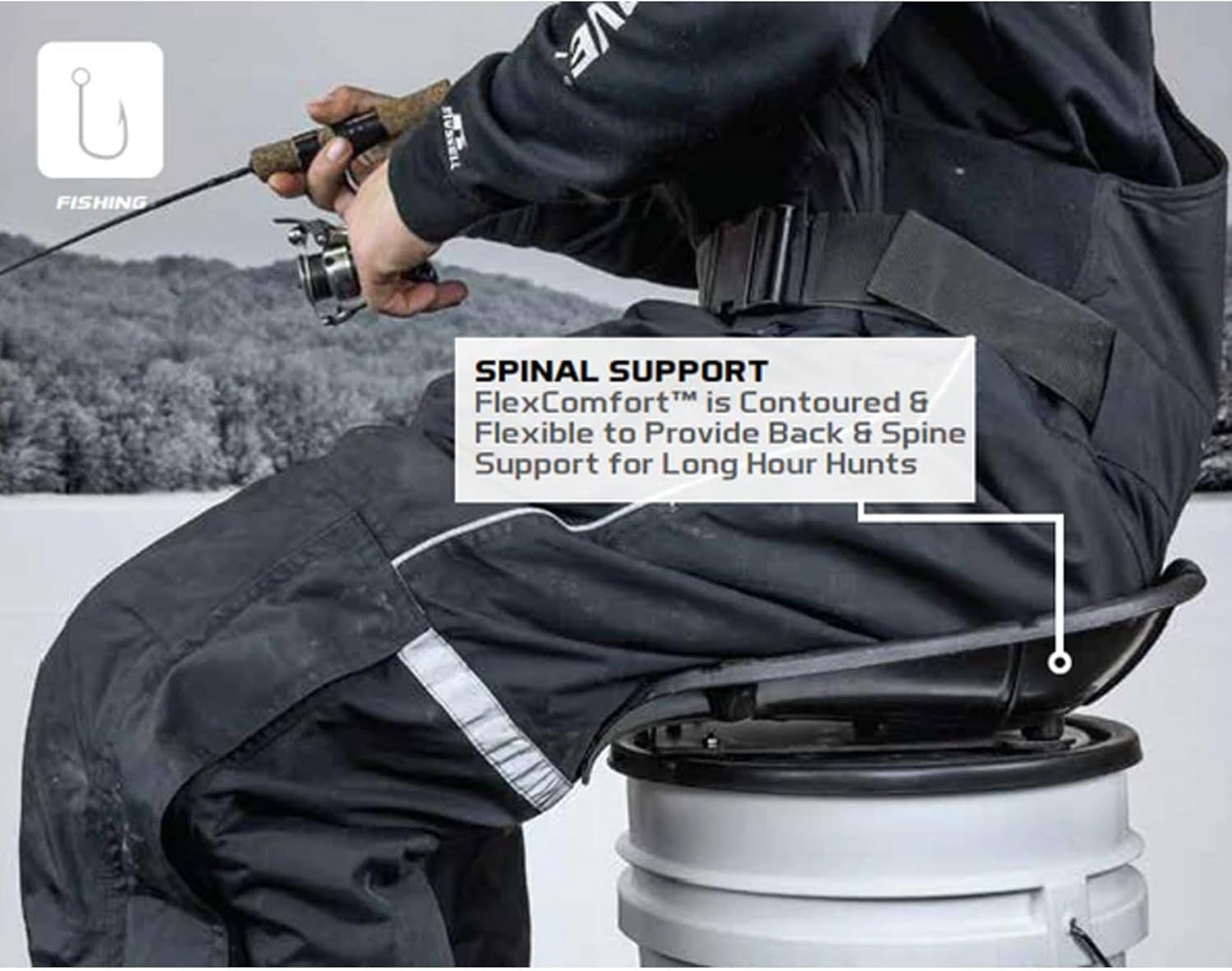 Hawk Ergo 360 Degree Bucket Top Seat - Silent Lightweight Comfortable Swiveling Portable Chair for Camping, Hunting, Fishing | Easily Mounts to Bucket