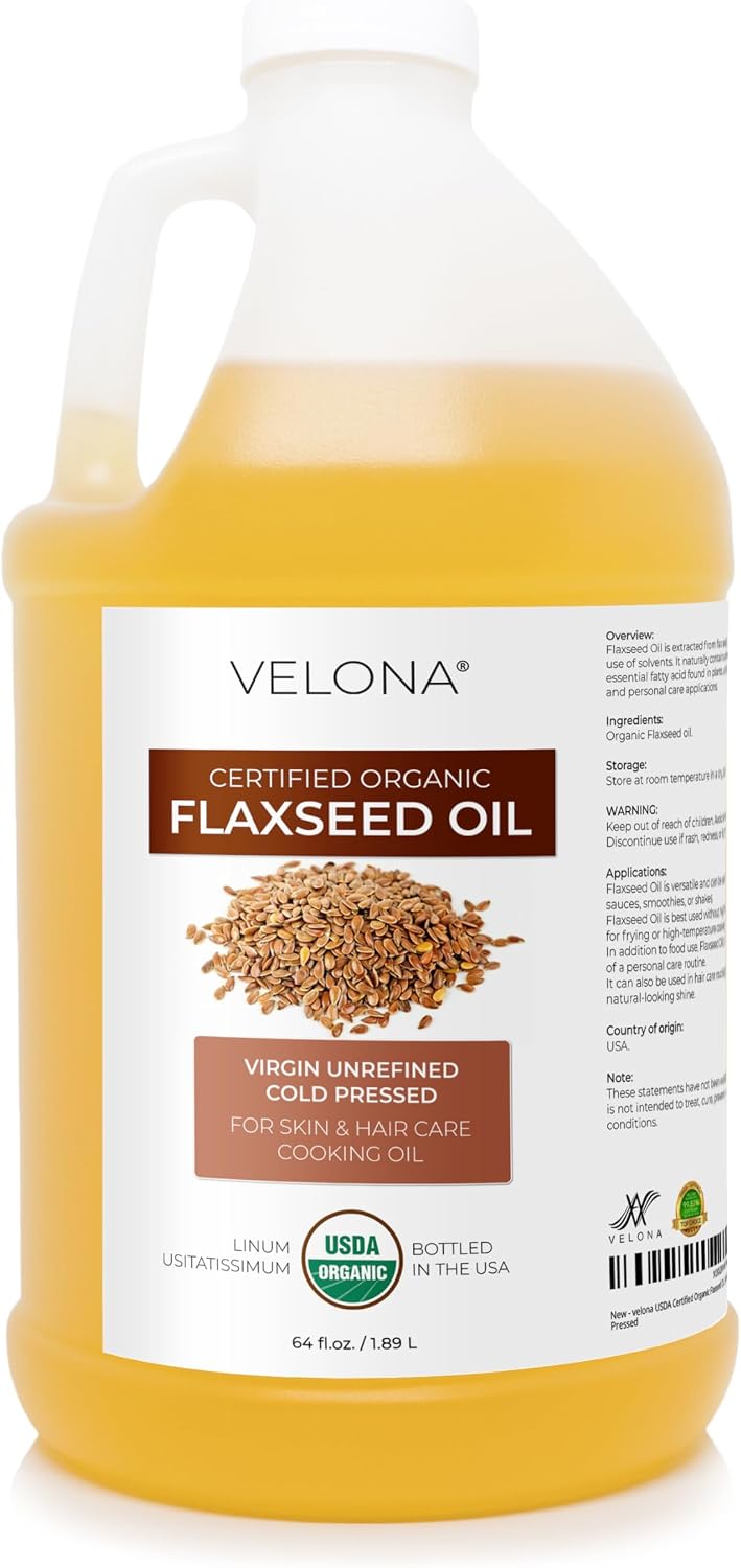 velona USDA Organic Castor Oil - 64 fl oz, Cold Pressed, USP Grade
