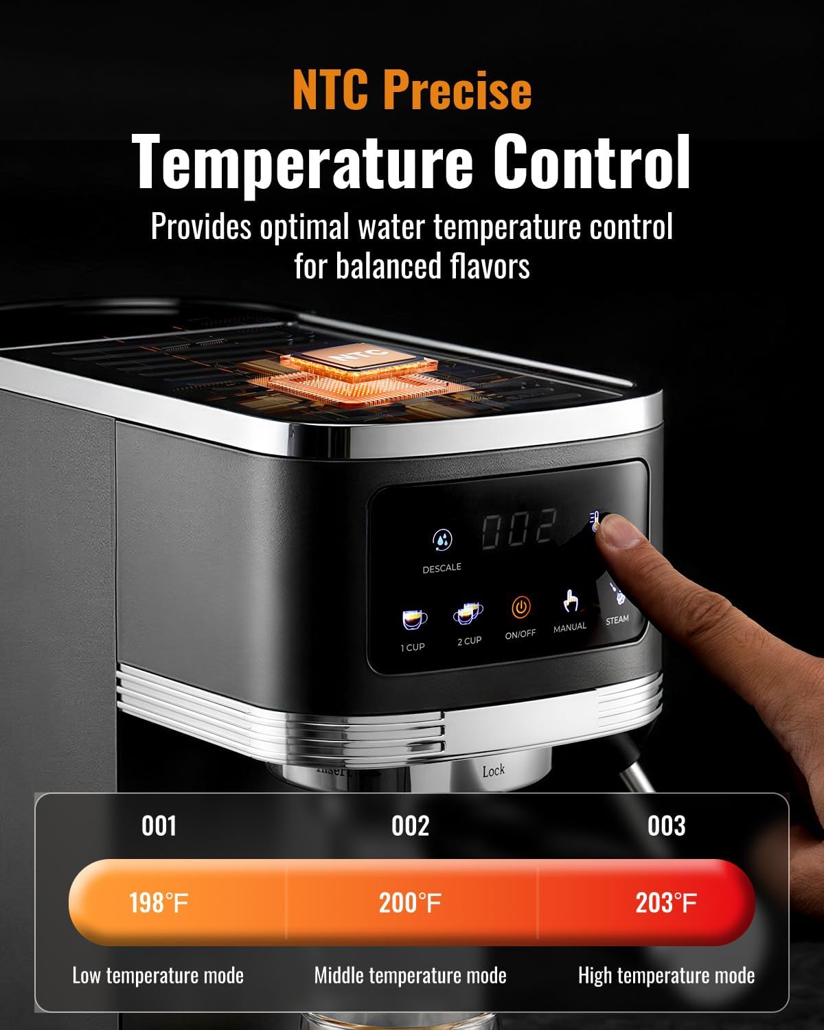 SHARDOR Espresso Machine 20 Bar, Professional Espresso Machine with Milk Frother and Touchscreen, Expresso Coffee Machines with Adjustable Temperature,for Cappuccino, Latte, Stainless Steel, White