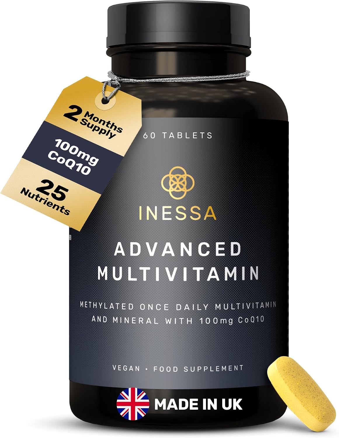 Inessa Advanced Multivitamin for Men & Women - Methylated, 60 Tablets | One tablet a day covers the lot