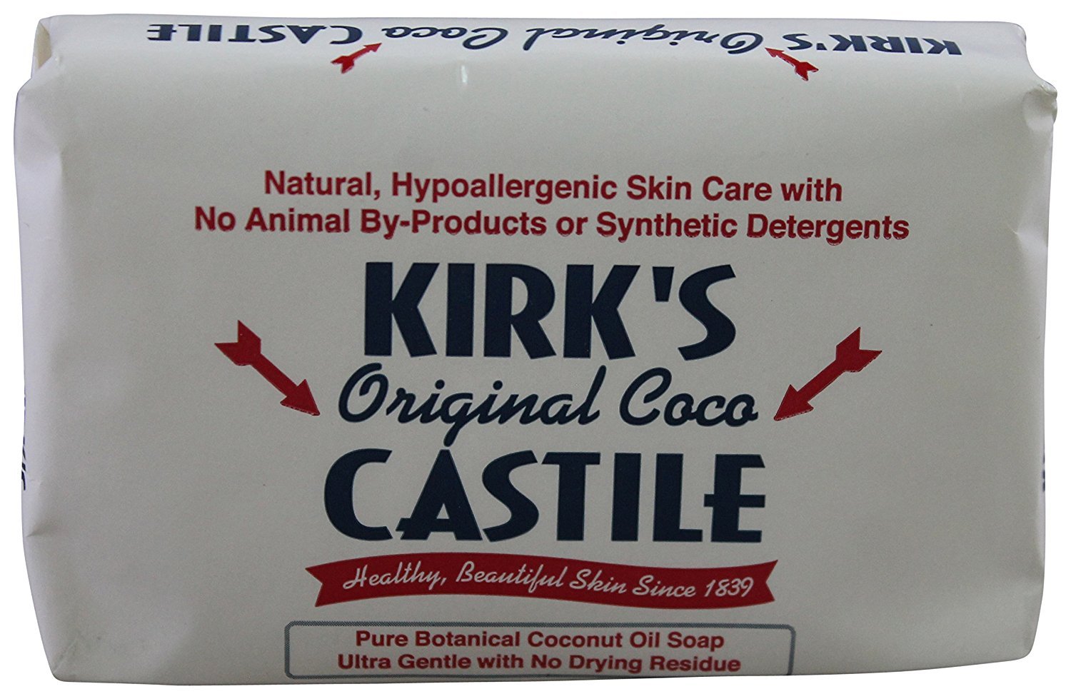 Kirk's Original Coco Castile Bar Soap Fragrance Free 4 Ounces (8 Pack)