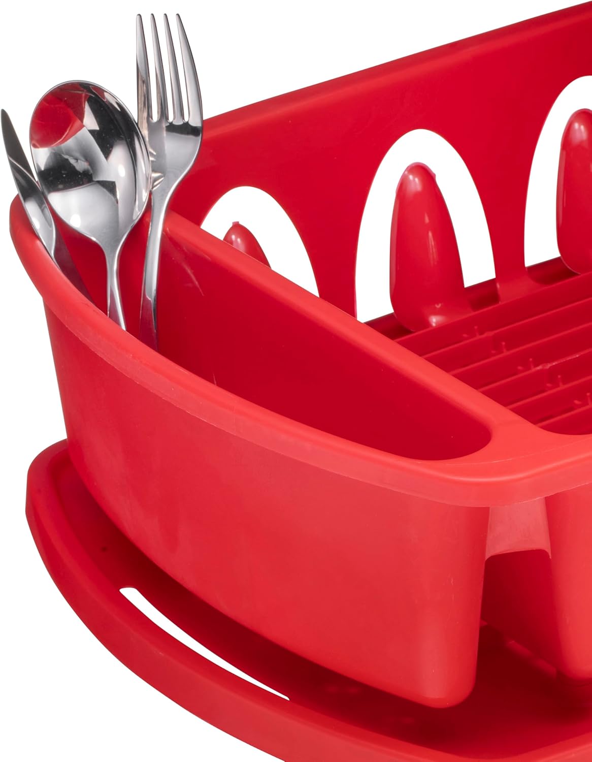 Tribello Sink Dish Drying Rack, Heavy Duty Hard Plastic Drying Rack, Dish Drainer for Kitchen Counter with Drainboard Set