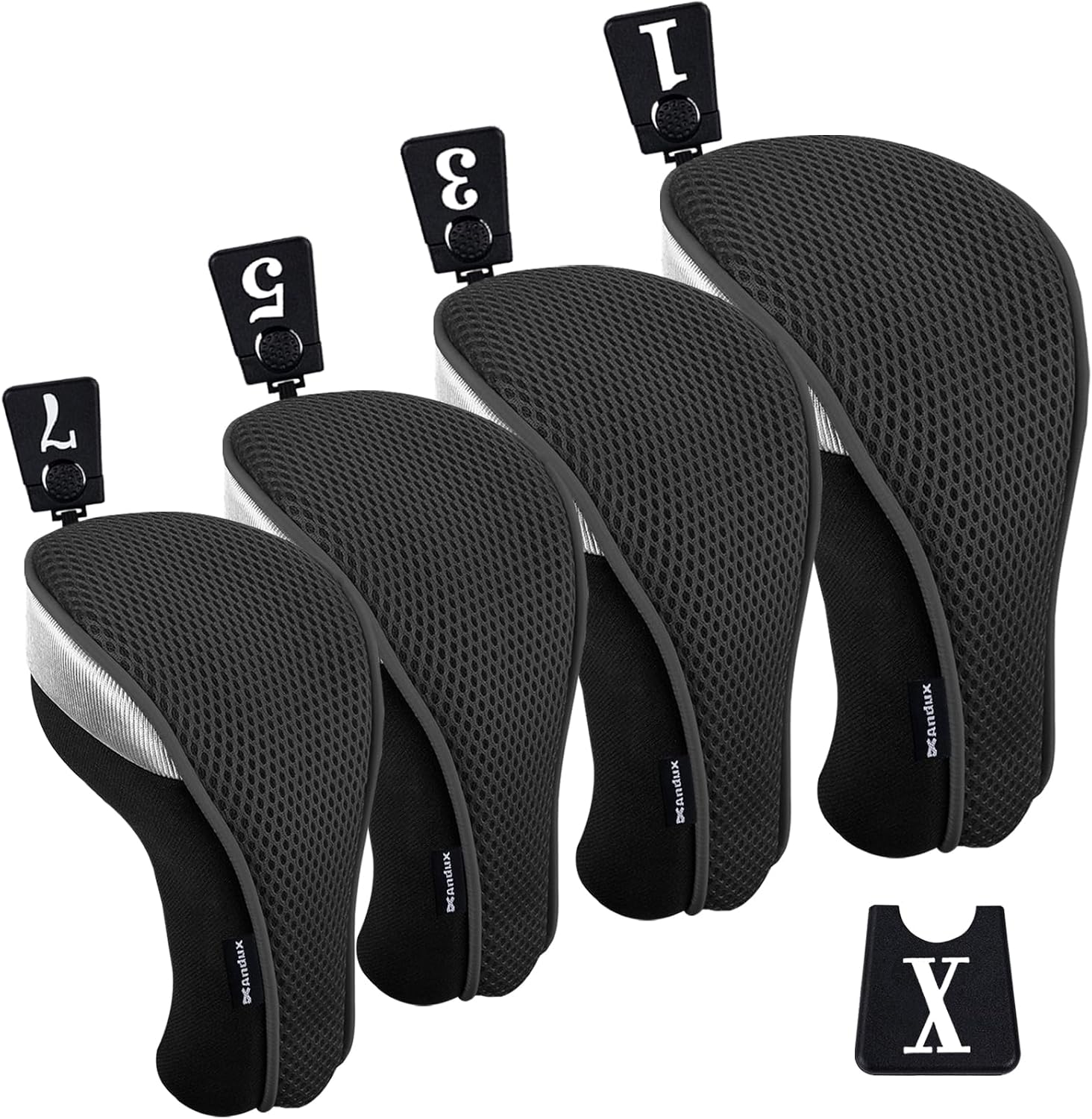 Andux 4pcs/Pack Golf 460cc Driver Fairway Wood Club Head Covers