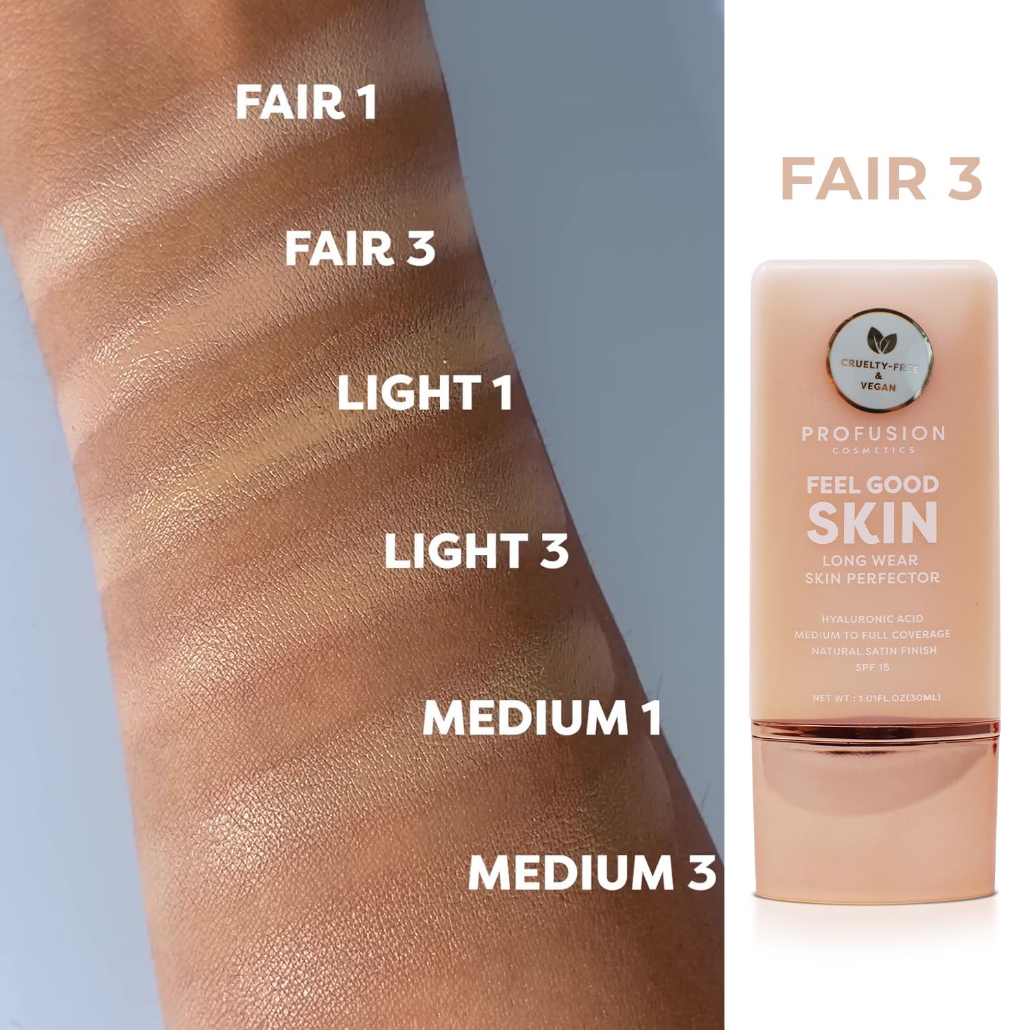 Profusion Cosmetics Lightweight Liquid Foundation for a Flawless and Elegant Radiance, Breathable Makeup that Improves Uneven Skin Tone