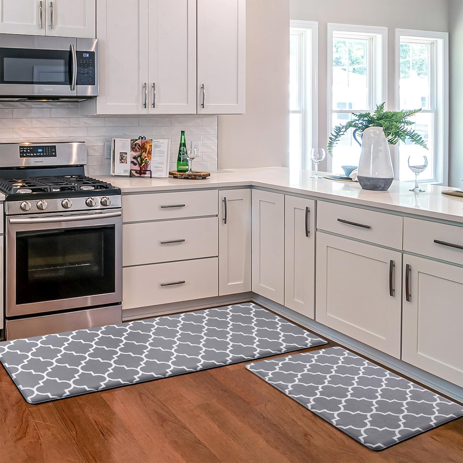 KMAT Kitchen Mat Set of 2,Cushioned Anti-Fatigue Kitchen Mats for Floor