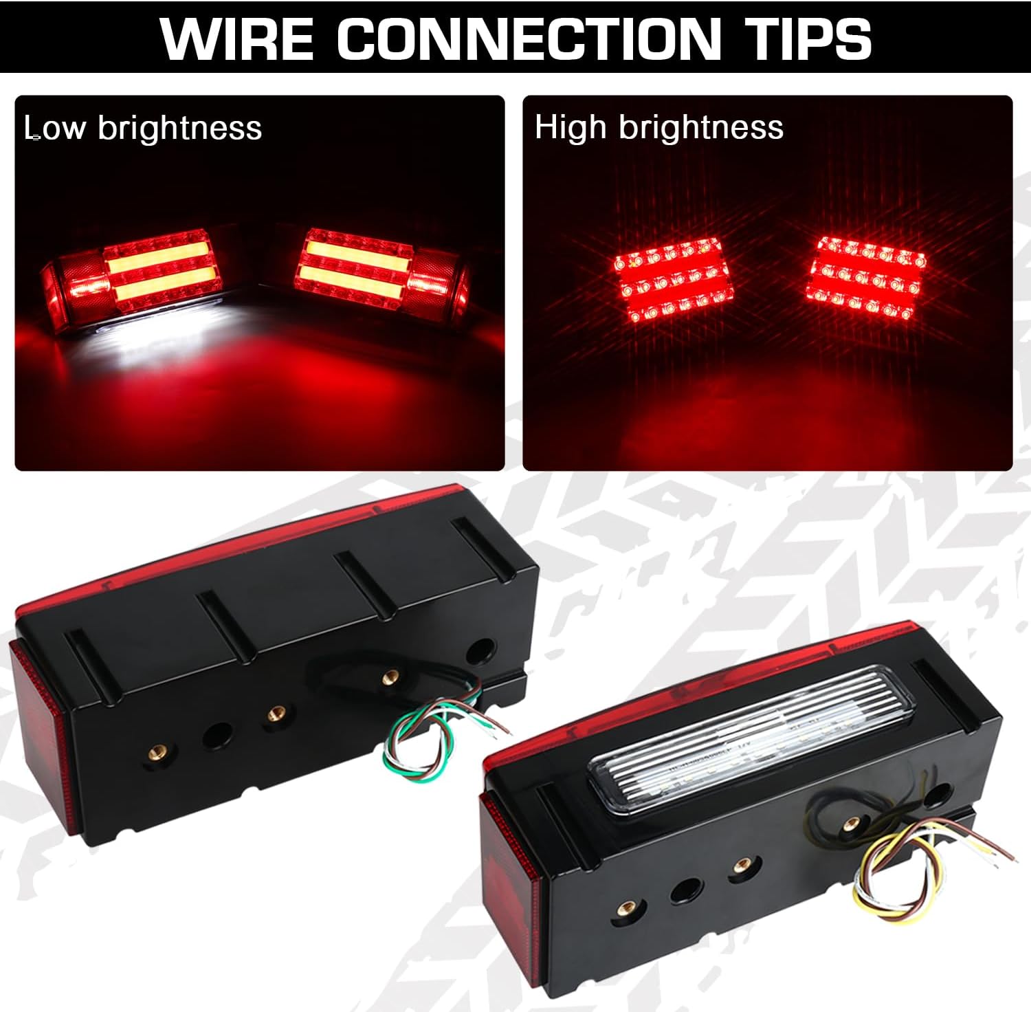 New Submersible LED Trailer Light Kit, Super Bright Brake Stop Turn Tail License Lights for Camper Truck RV Boat Snowmobile Over 80" Inches