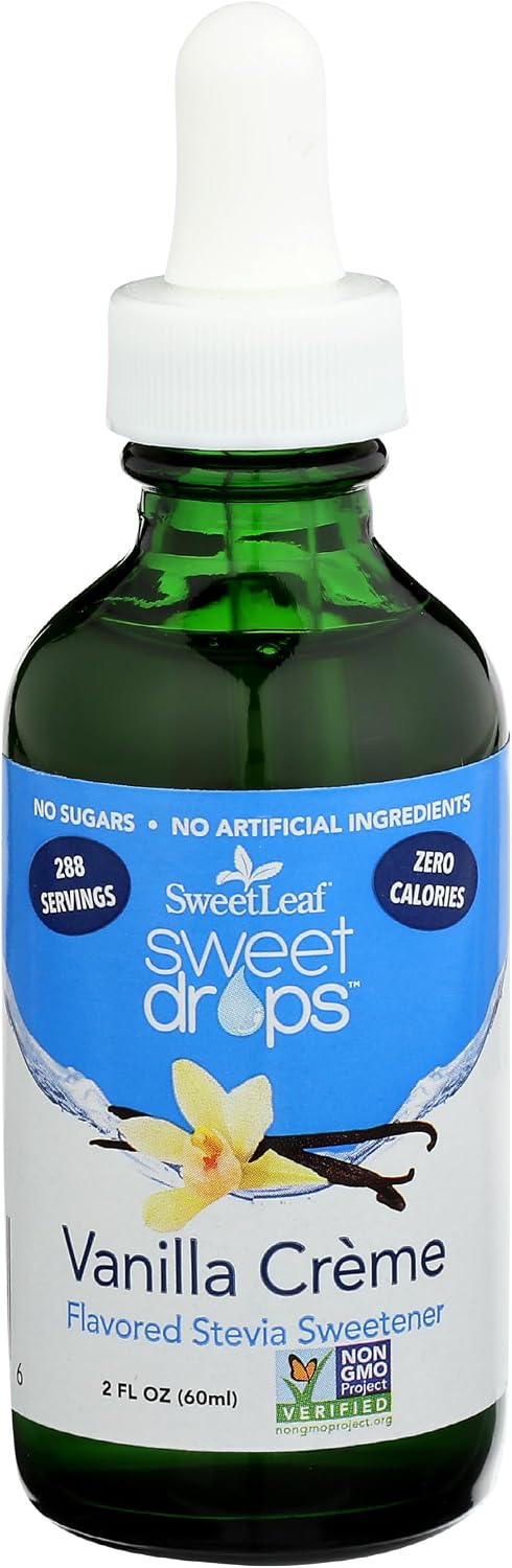 SweetLeaf Stevia Drops Liquid Sweetener, Vanilla Creme - 2 Fl Oz, Pack of 1 | Sweet Drops, Organic Stevia Leaf Extract, Zero Calorie, No Erythritol