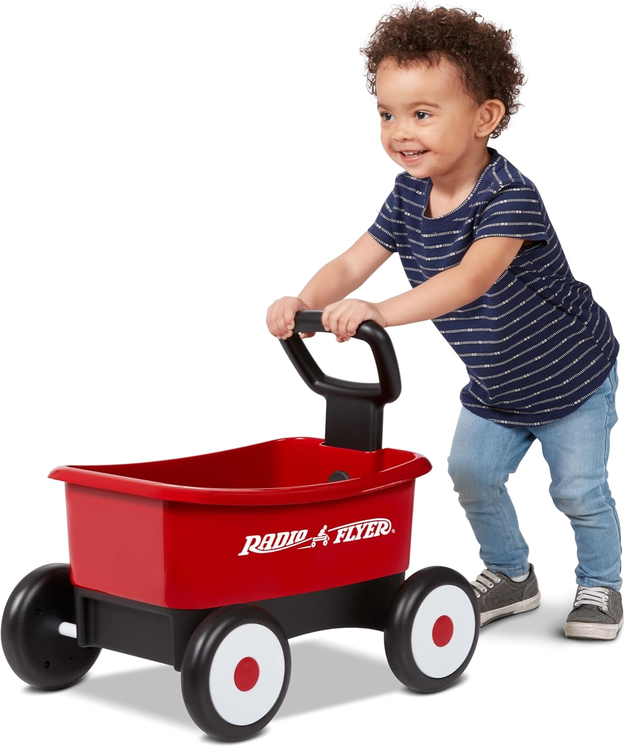 Radio Flyer Push & Pull Walker Wagon with Teddy Bear, Ages 1-4 Years, Red