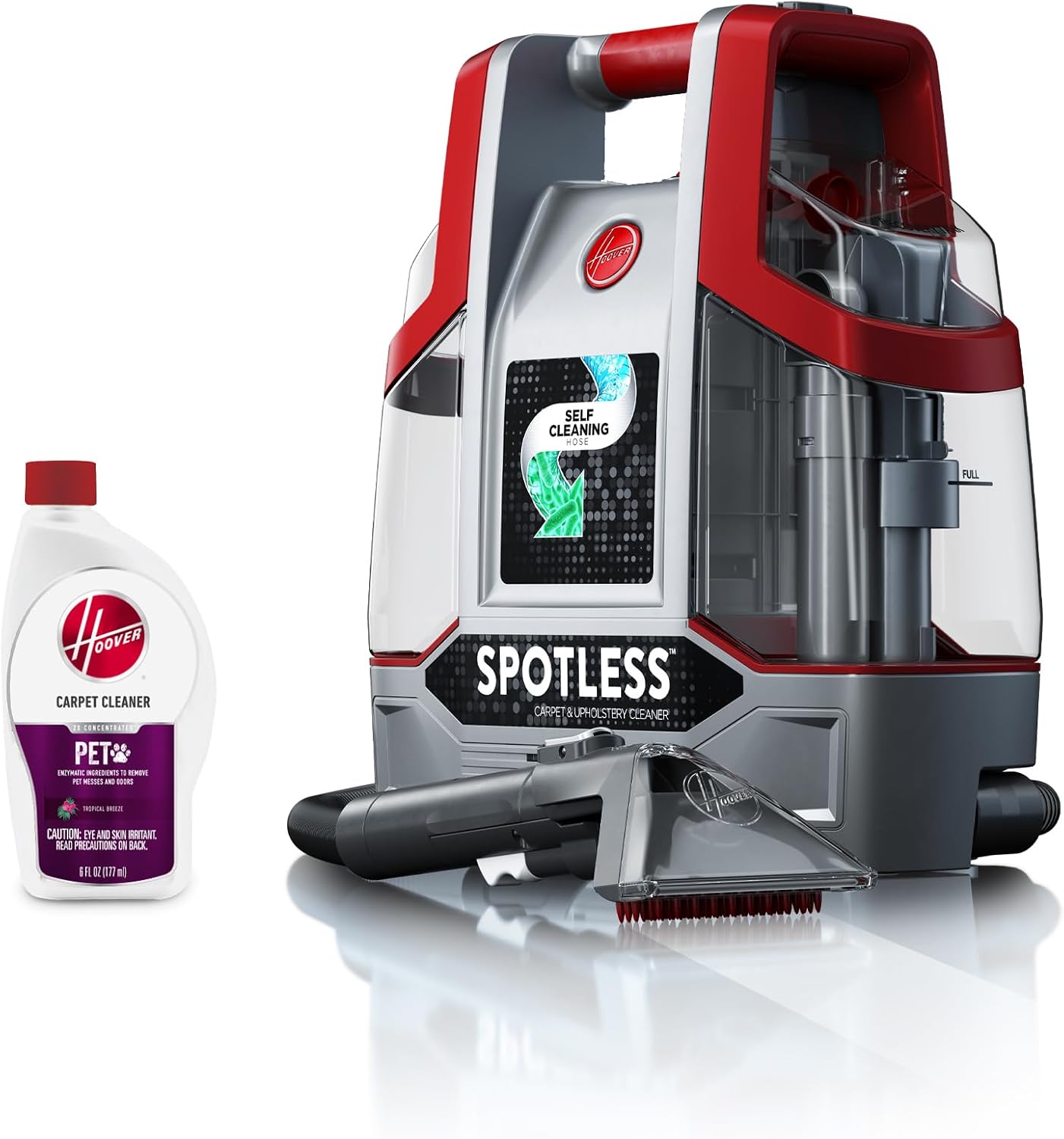 Hoover Spotless Portable Carpet + Upholstery Spot Cleaner Machine, Lightweight Shampooer Machine, Pet Stain Remover, Car and Auto Detailer