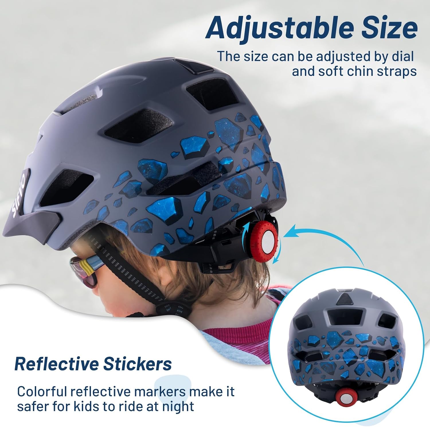 Kids Helmet, SIFVO Kids Bike Helmet Boys and Girls Bike Helmet with Cool Visor Helmet for Kids 5-14
